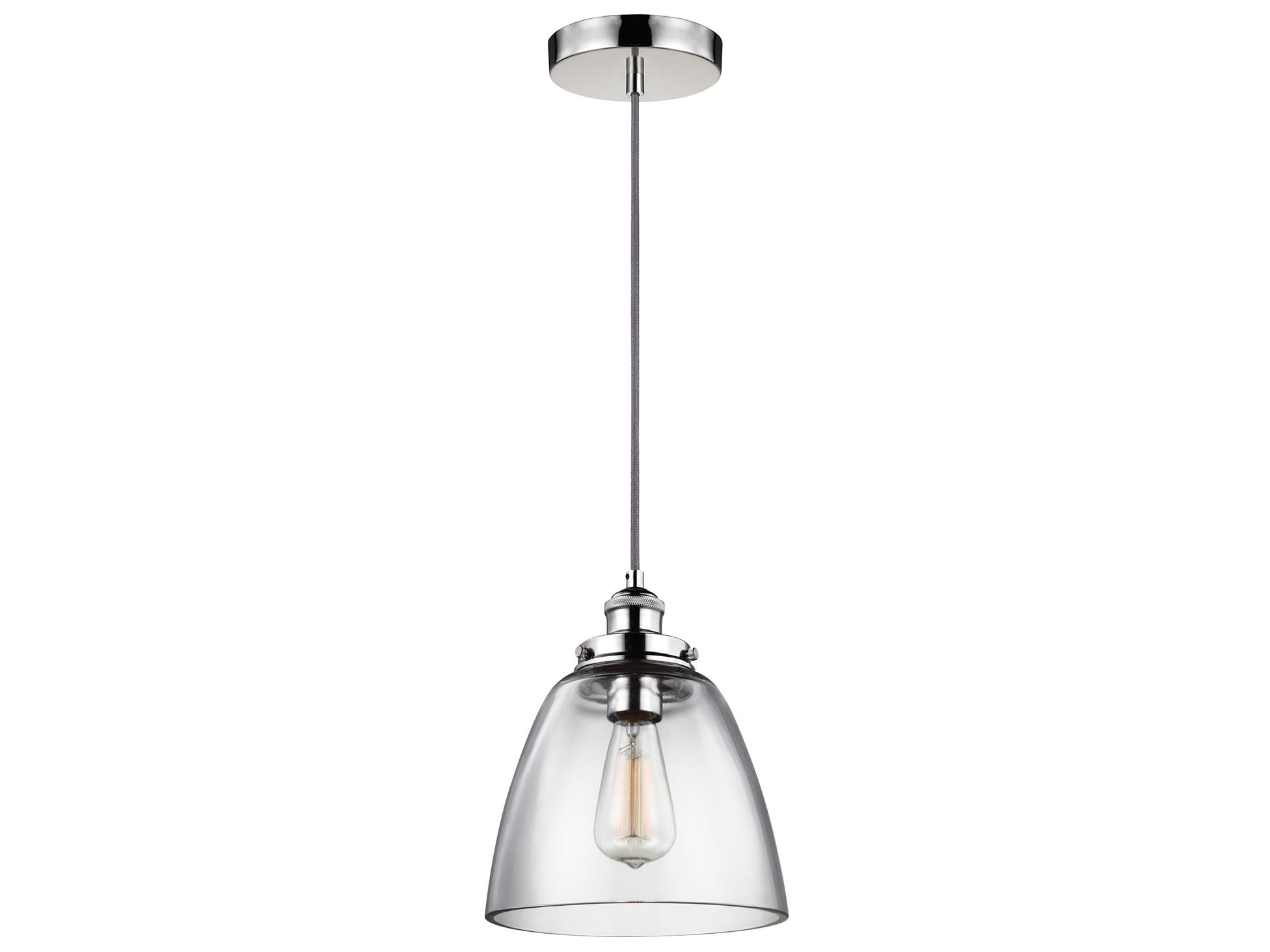 Visual Comfort Studio Baskin 1-Light Polished Nickel Mini Pendant