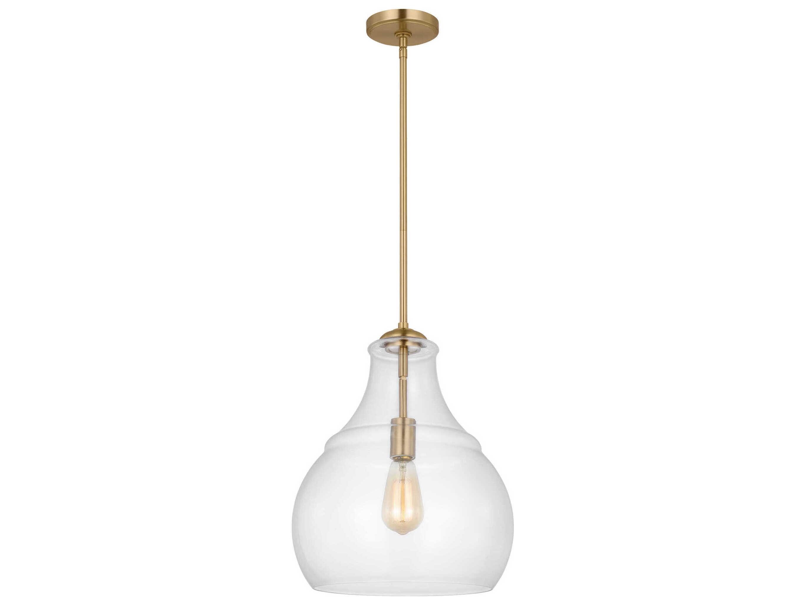 Visual Comfort Studio Zola 1-Light Satin Brass Pendant