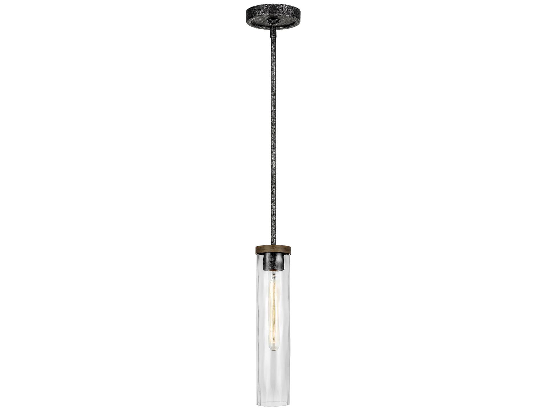 Visual Comfort Studio Angelo 1-Light Gray Cylinder Mini Pendant