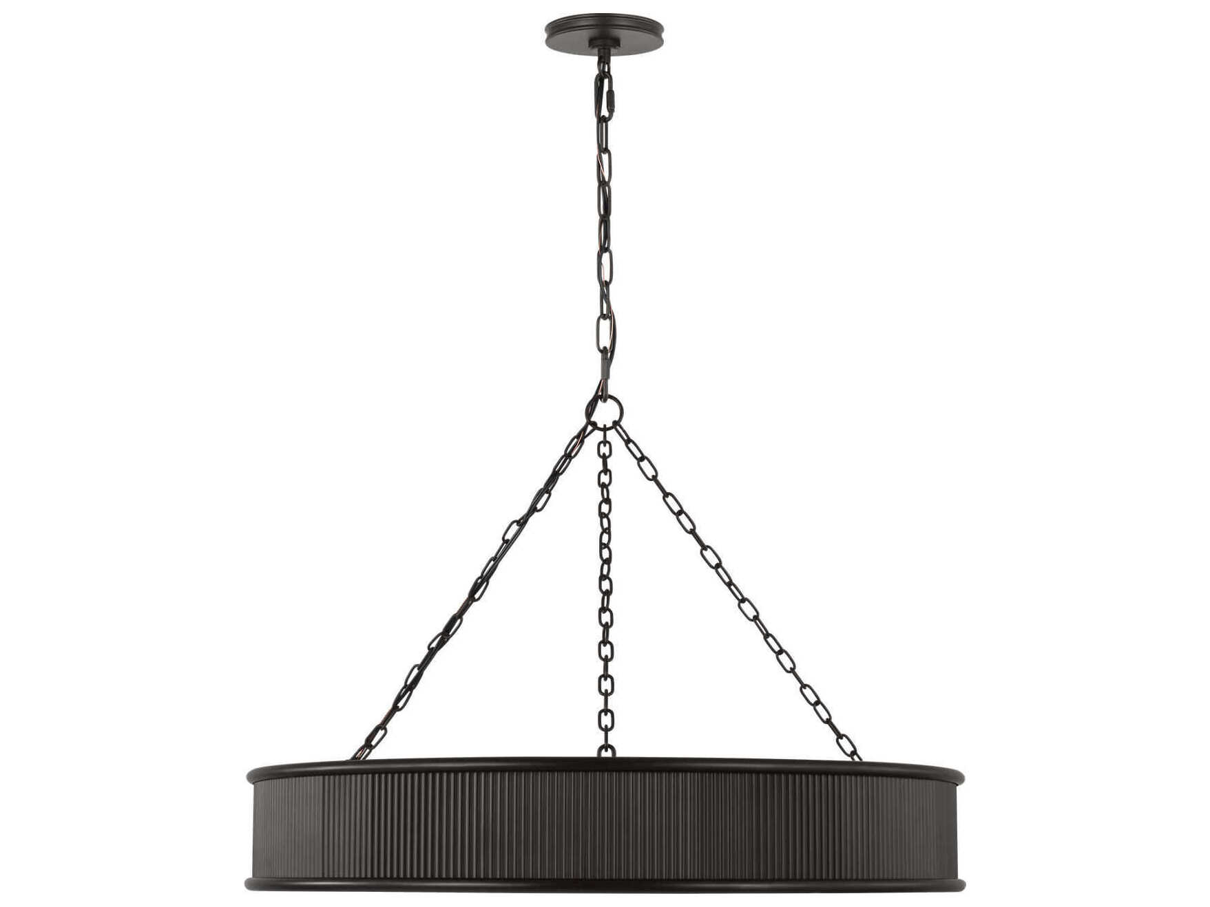 Visual Comfort Studio Ritz 8-Light Aged Iron Black Round Pendant