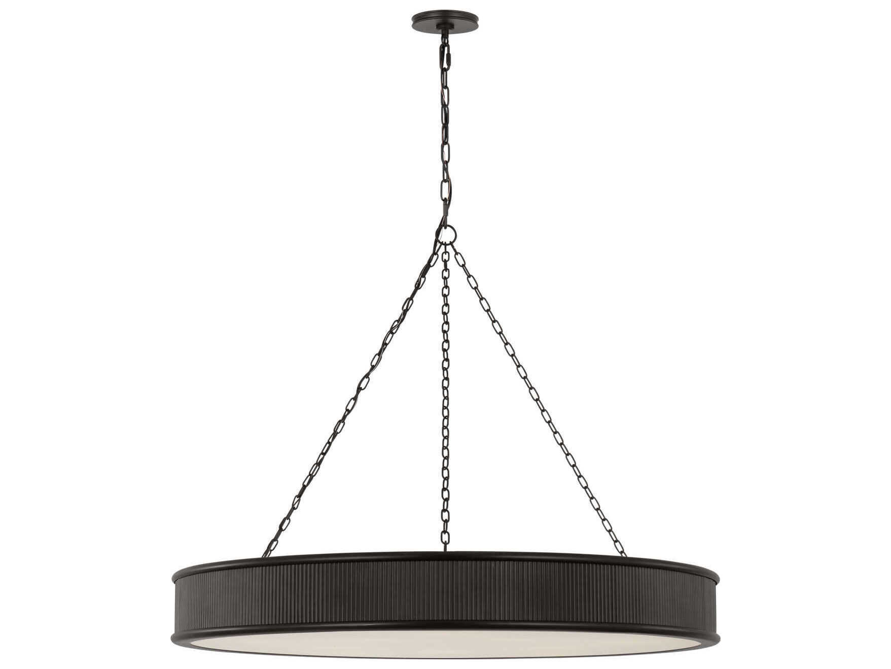 Visual Comfort Studio Ritz 10-Light Aged Iron Black Round Pendant