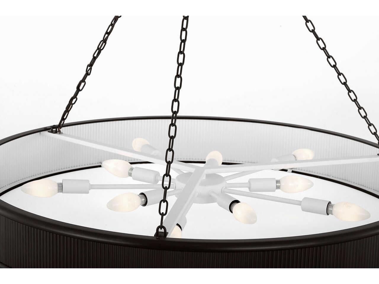 Visual Comfort Studio Ritz 10-Light Aged Iron Black Round Pendant