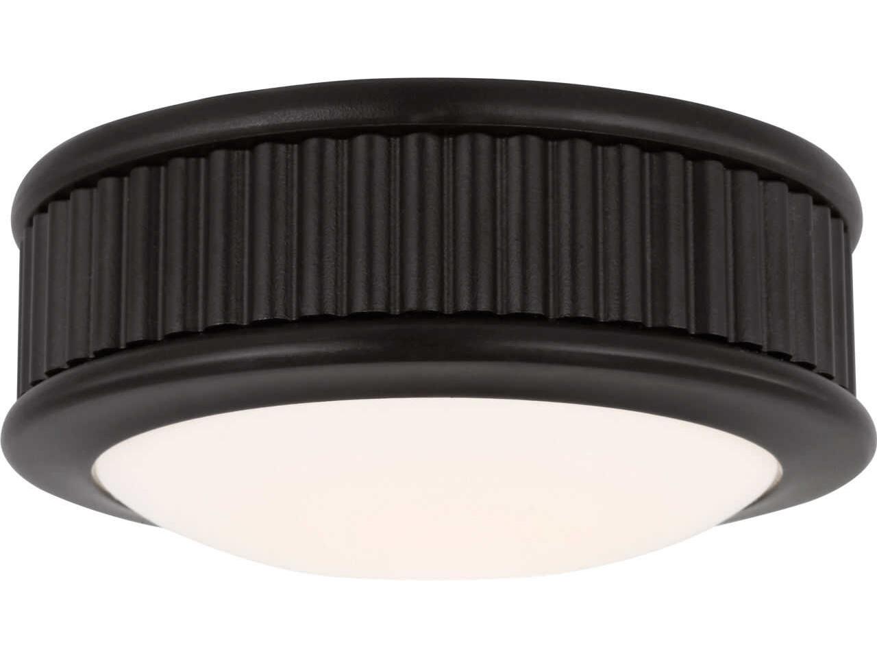 Visual Comfort Studio Ritz Aged Iron Black Round Flush Mount