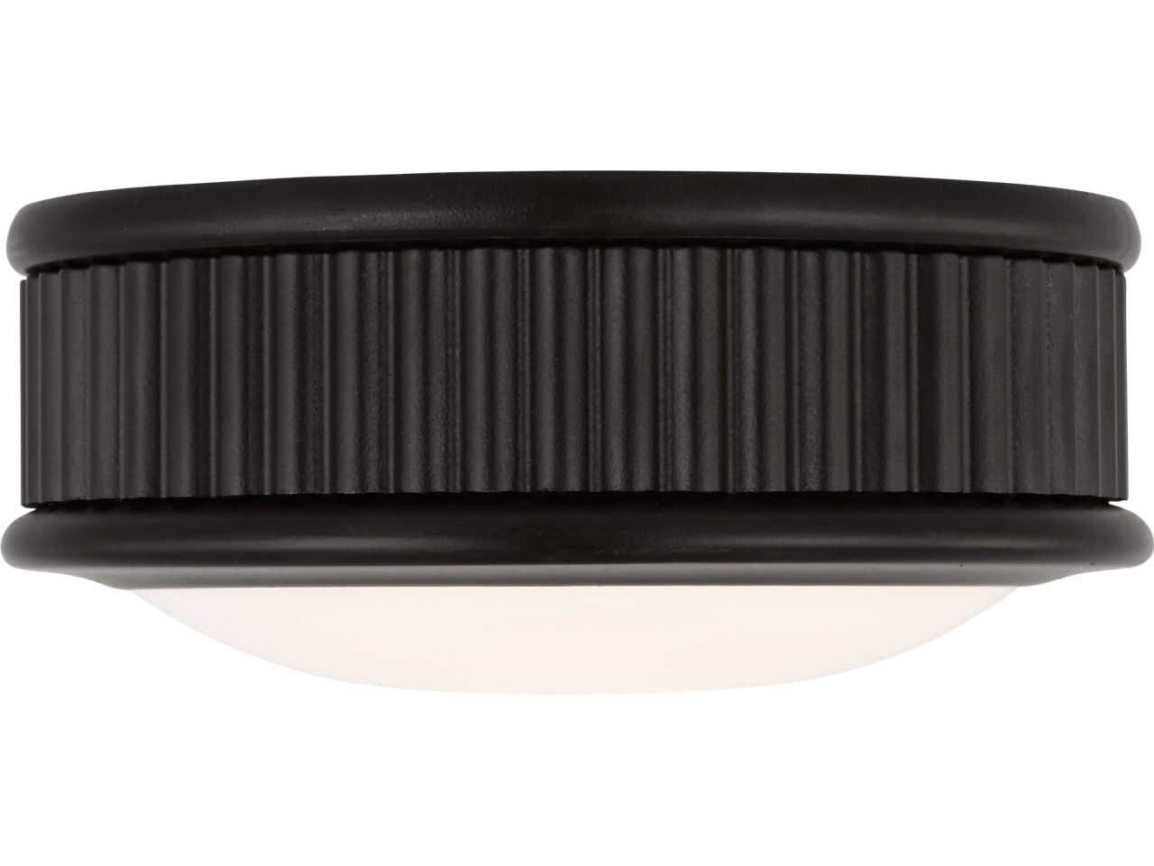 Visual Comfort Studio Ritz Aged Iron Black Round Flush Mount