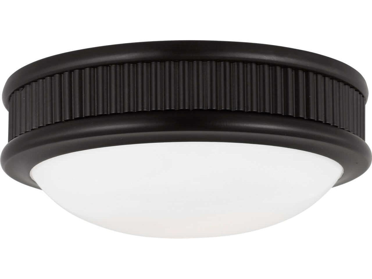 Visual Comfort Studio Ritz Aged Iron Black Round Flush Mount