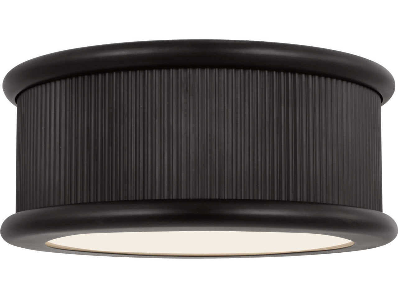 Visual Comfort Studio Ritz 3-Light Aged Iron Black Round Flush Mount