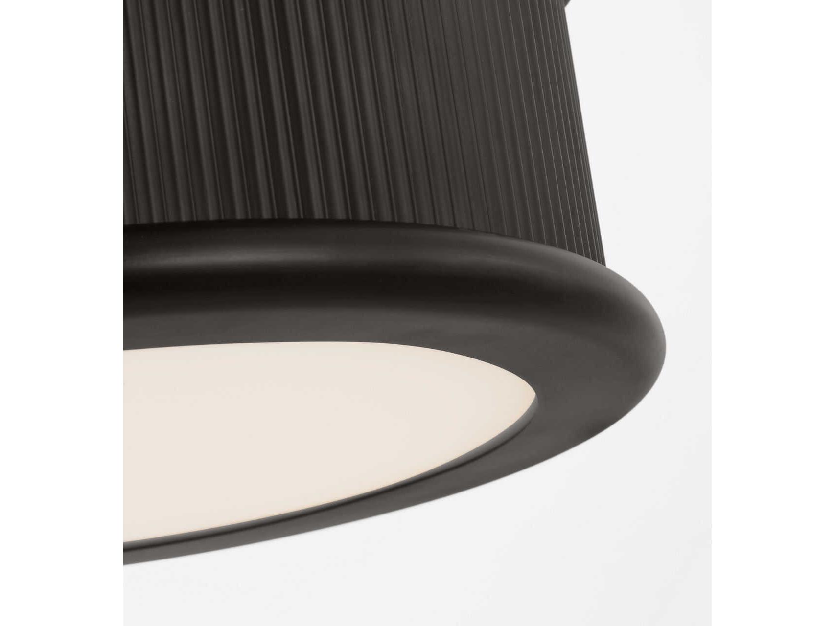 Visual Comfort Studio Ritz 3-Light Aged Iron Black Round Flush Mount