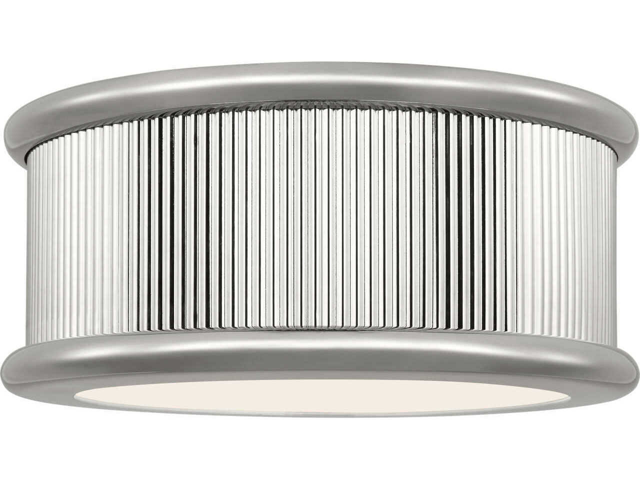Visual Comfort Studio Ritz 3-Light Polished Nickel Round Flush Mount
