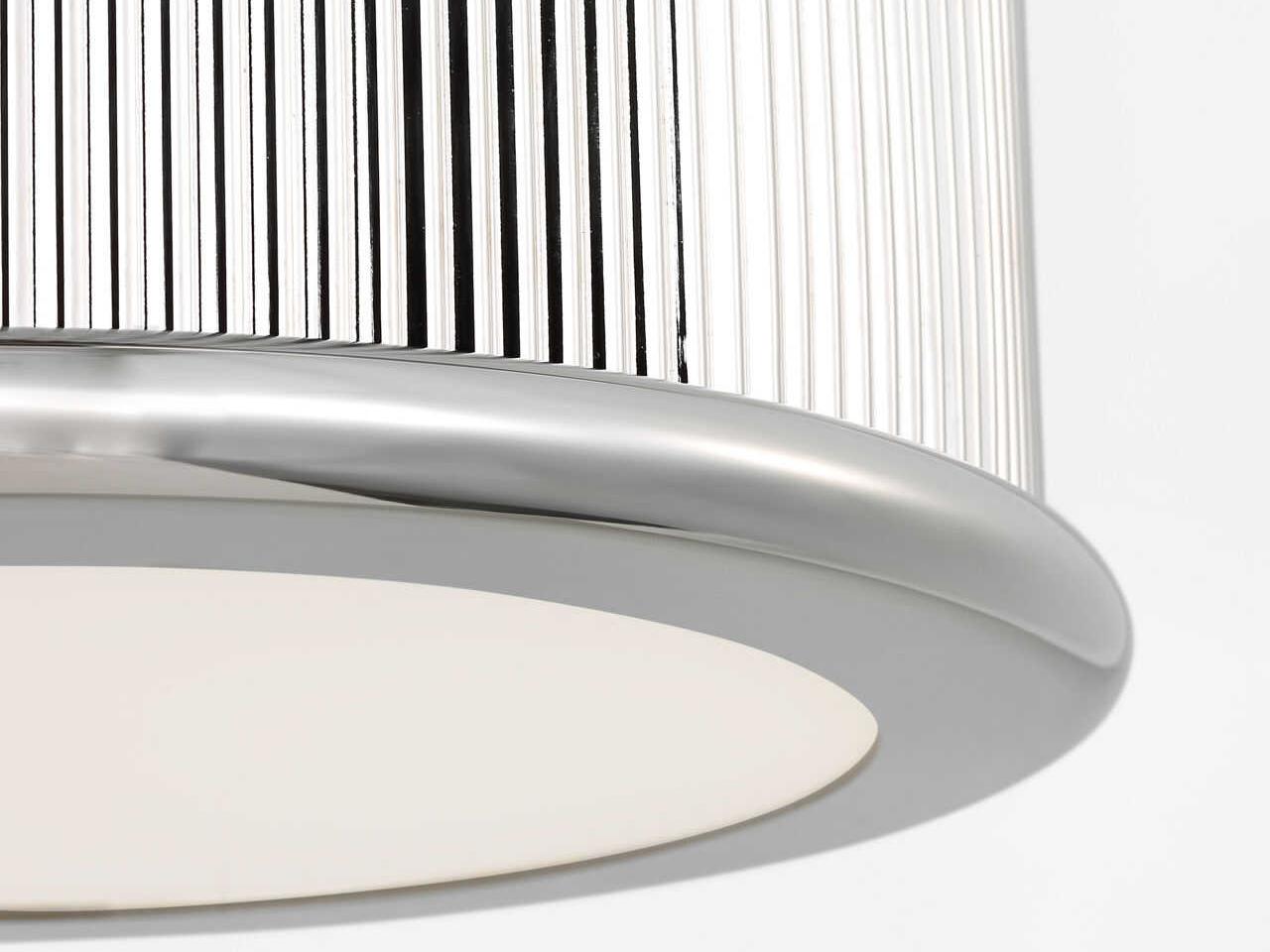 Visual Comfort Studio Ritz 3-Light Polished Nickel Round Flush Mount