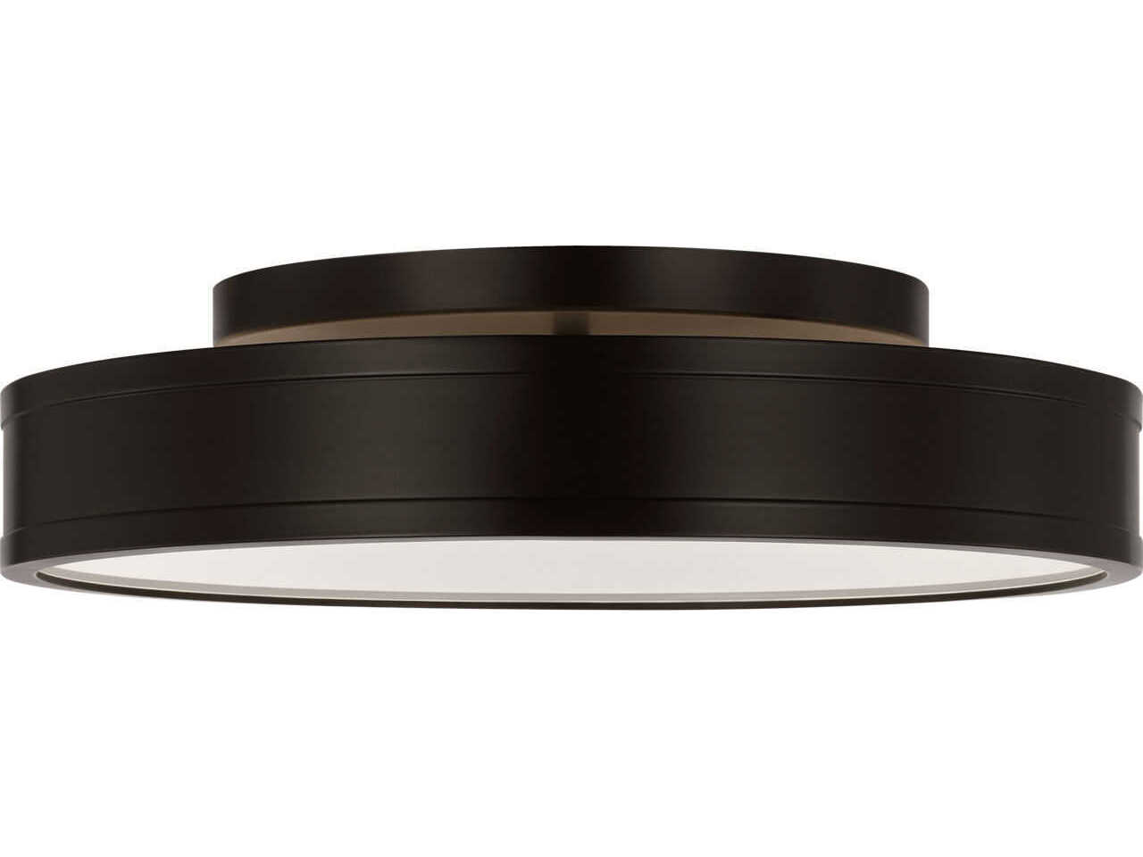 Visual Comfort Studio Dupont Aged Iron Black Round Semi Flush Mount