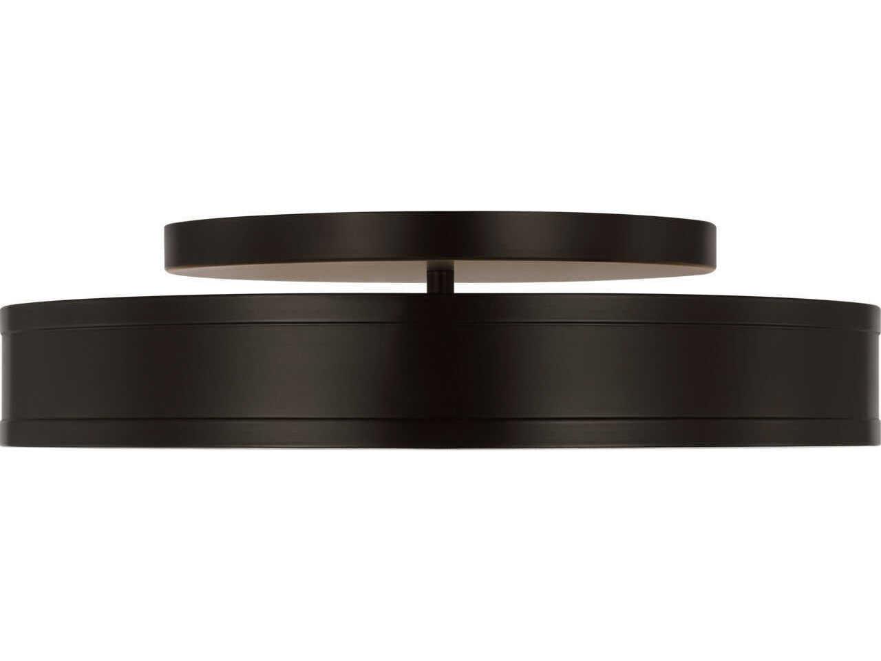 Visual Comfort Studio Dupont Aged Iron Black Round Semi Flush Mount