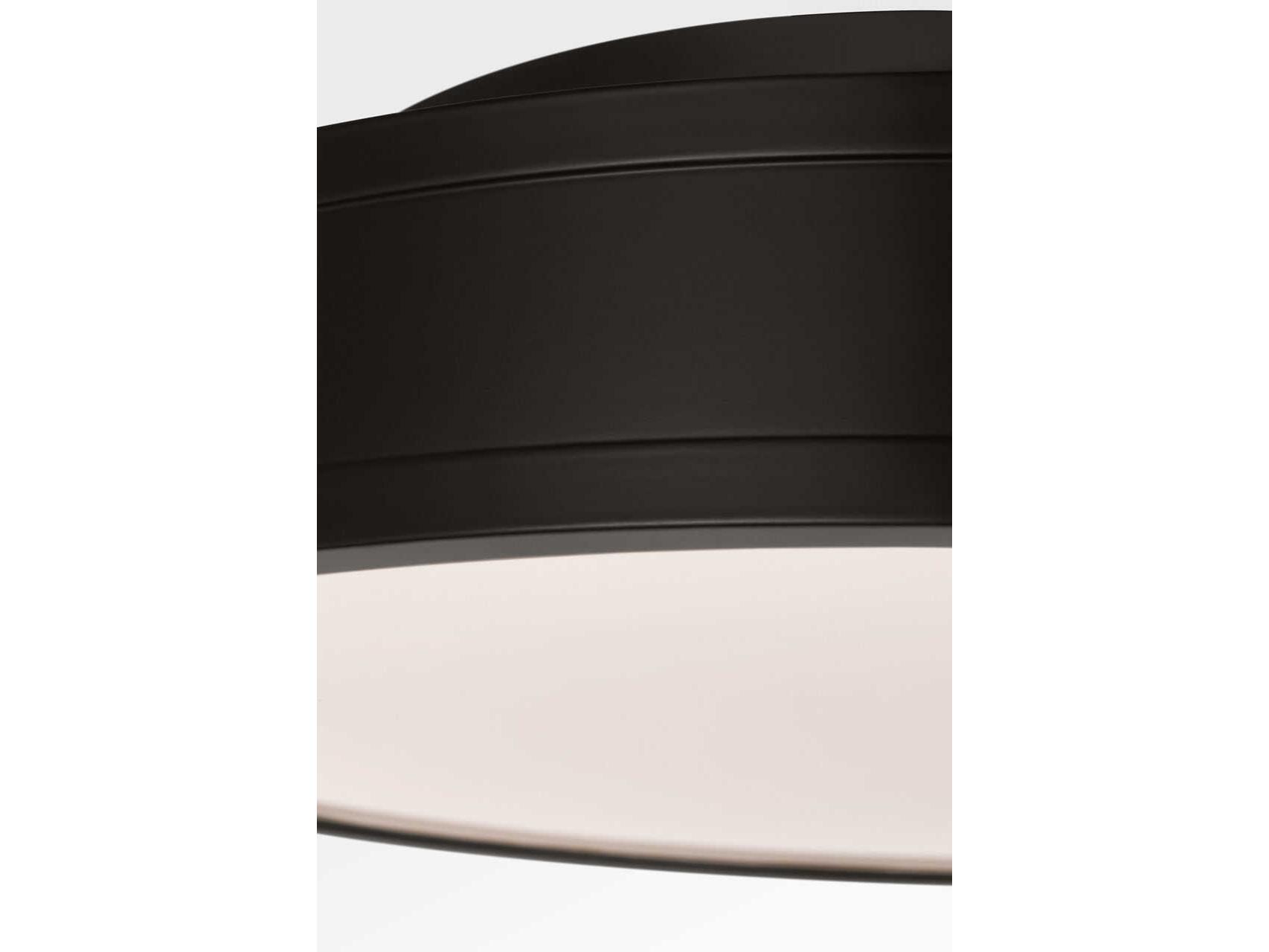 Visual Comfort Studio Dupont Aged Iron Black Round Semi Flush Mount