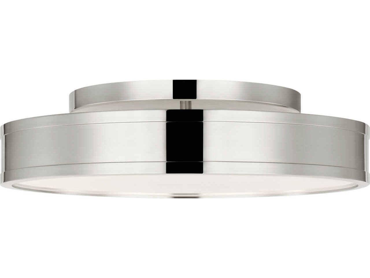 Visual Comfort Studio Dupont Polished Nickel Steel Round Semi Flush Mount