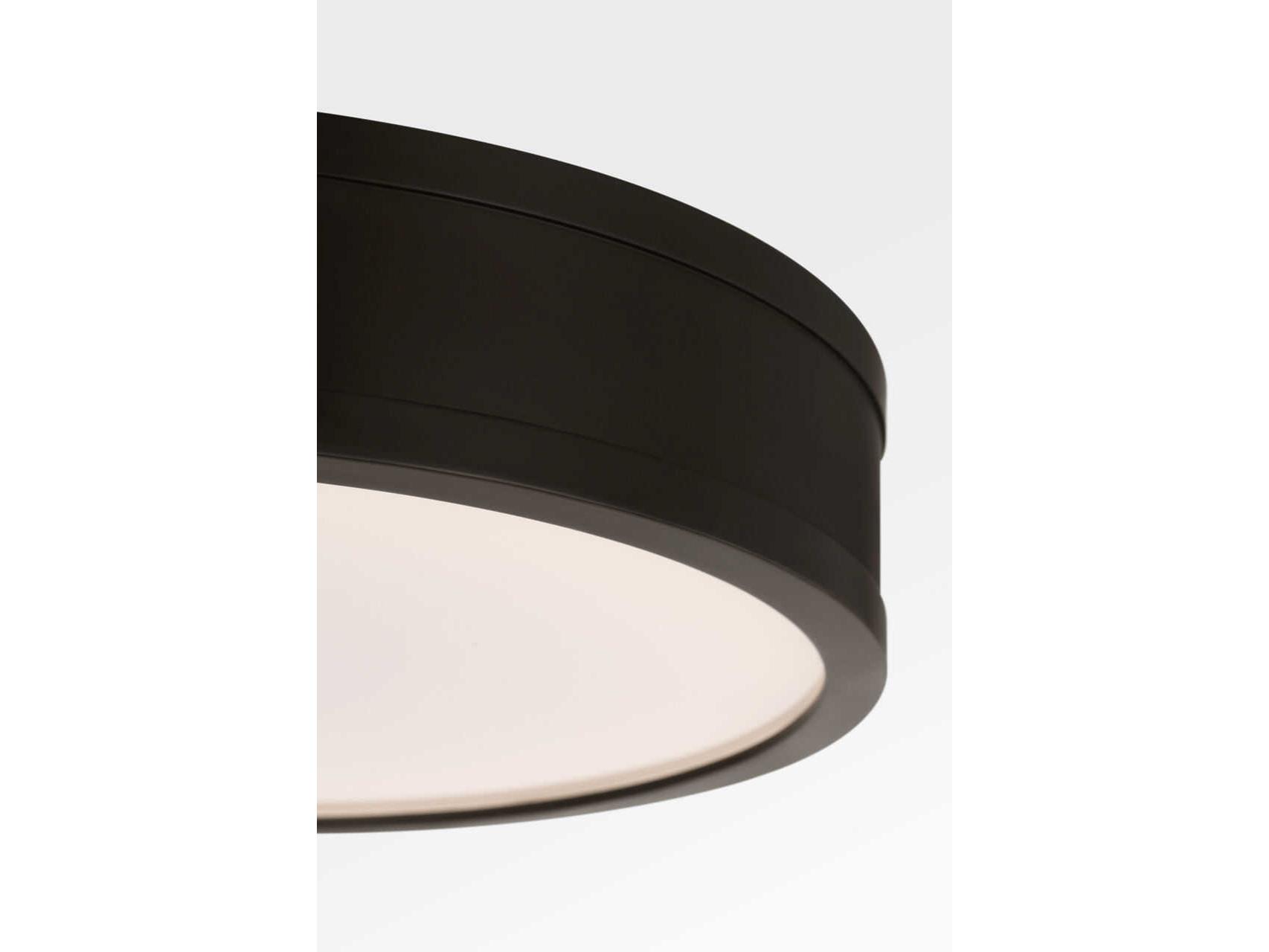 Visual Comfort Studio Dupont Aged Iron Black Round Semi Flush Mount