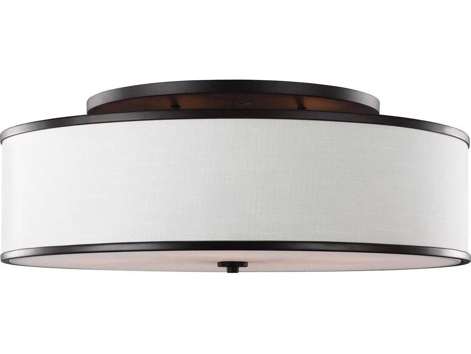 Visual Comfort Studio Lennon 5-Light Oil Rubbed Bronze Drum Flush Mount