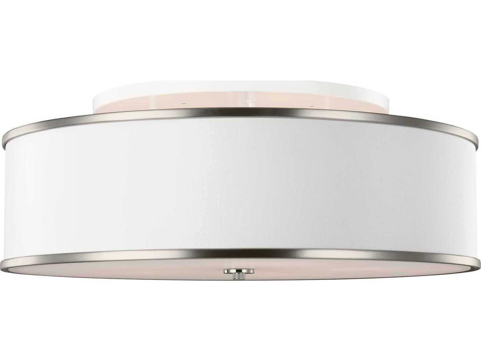 Visual Comfort Studio Lennon 5-Light Satin Nickel Drum Flush Mount