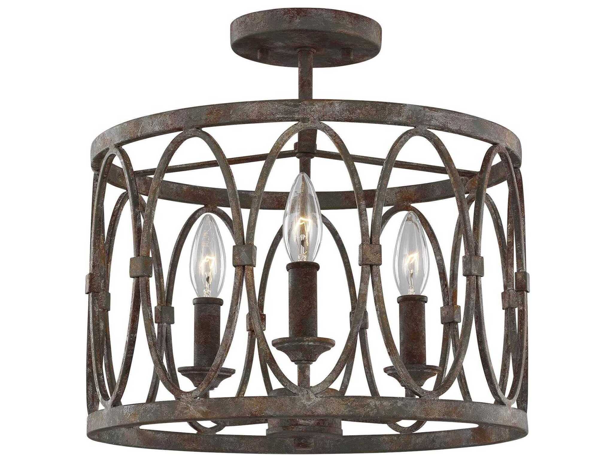 Visual Comfort Studio Patrice 3-Light Deep Abyss Brown Semi Flush Mount