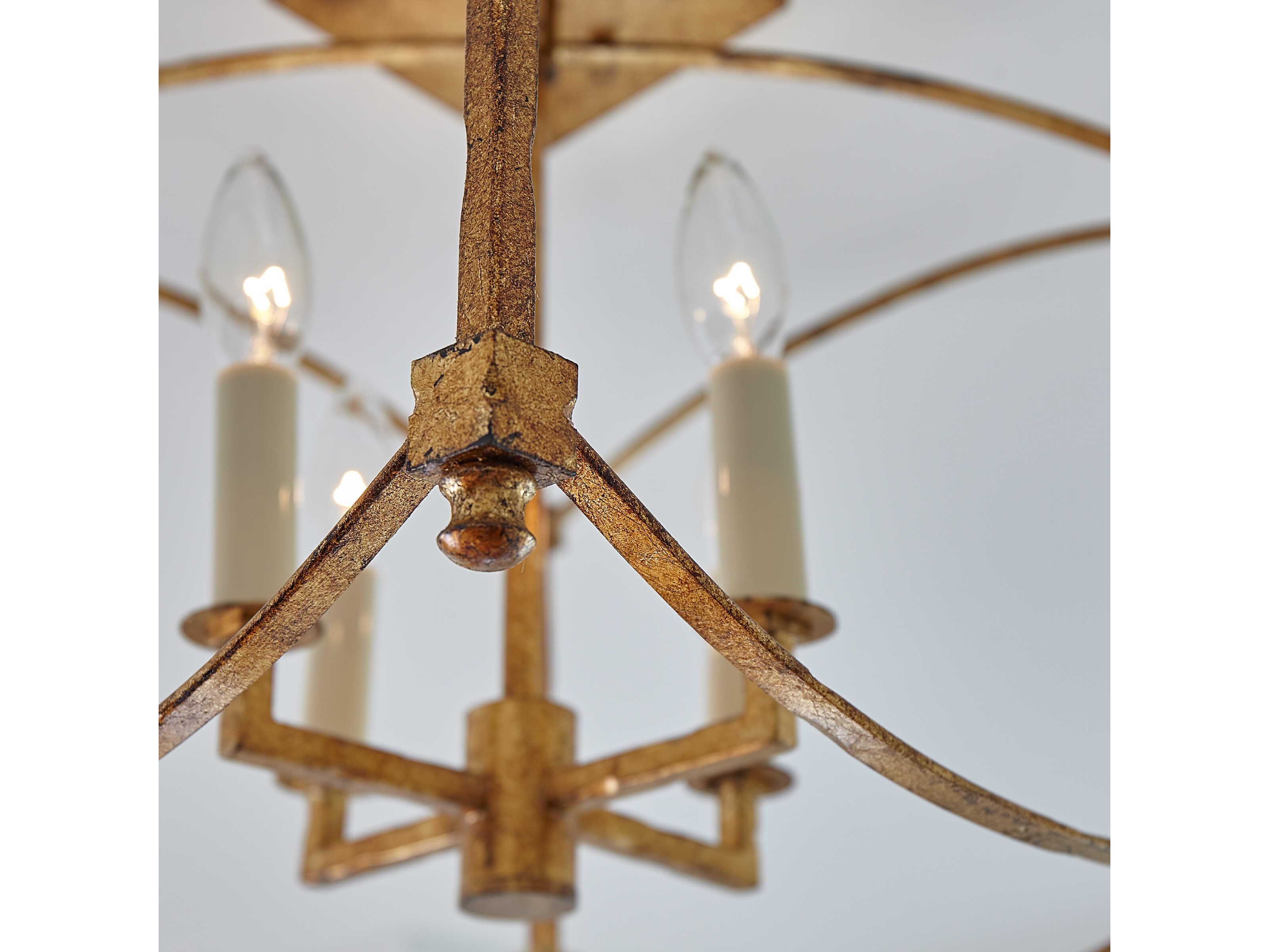 Visual Comfort Studio Thayer 4-Light Antique Gild Gold Semi Flush Mount