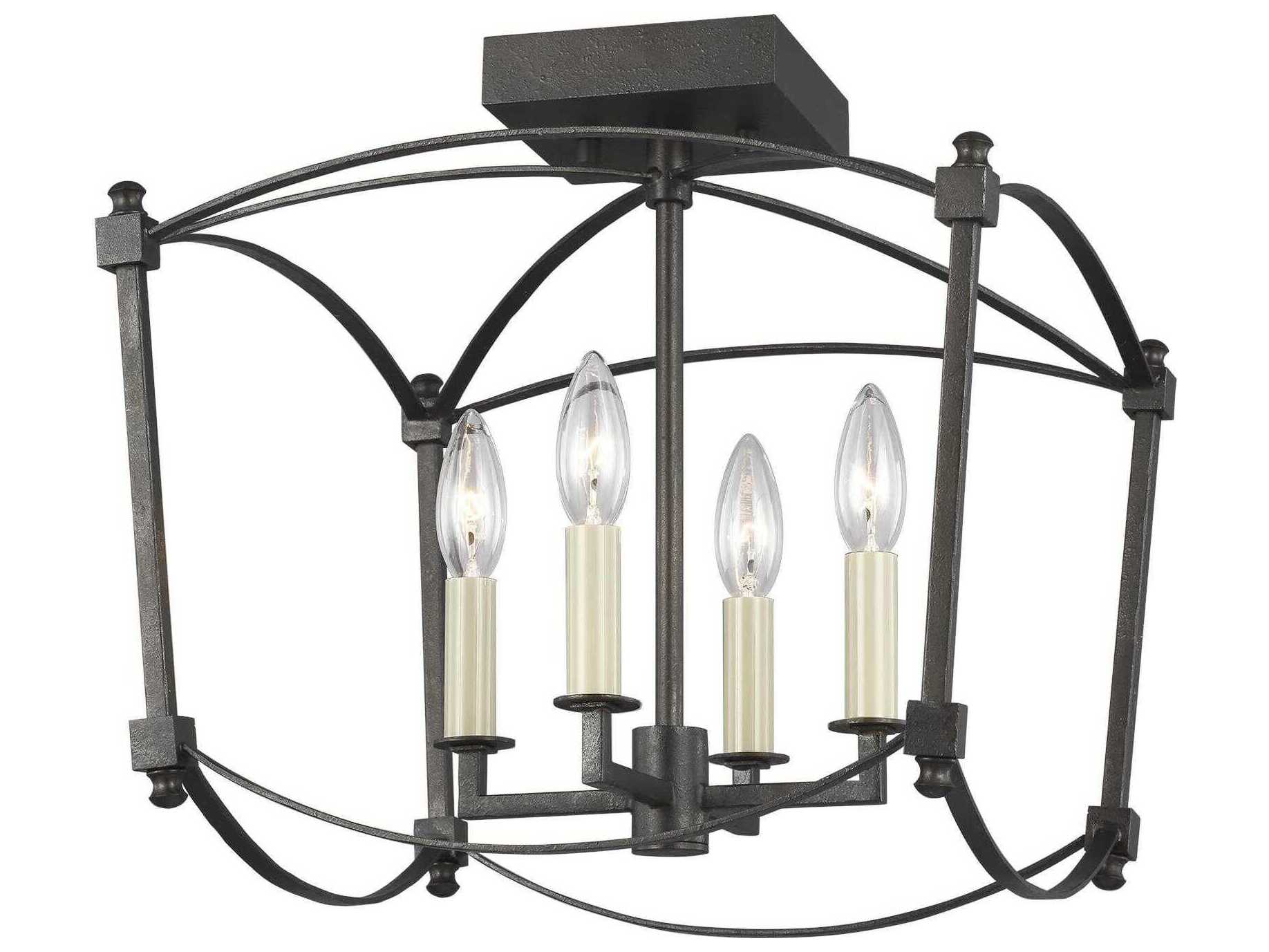 Visual Comfort Studio Thayer 4-Light Smith Steel Semi Flush Mount