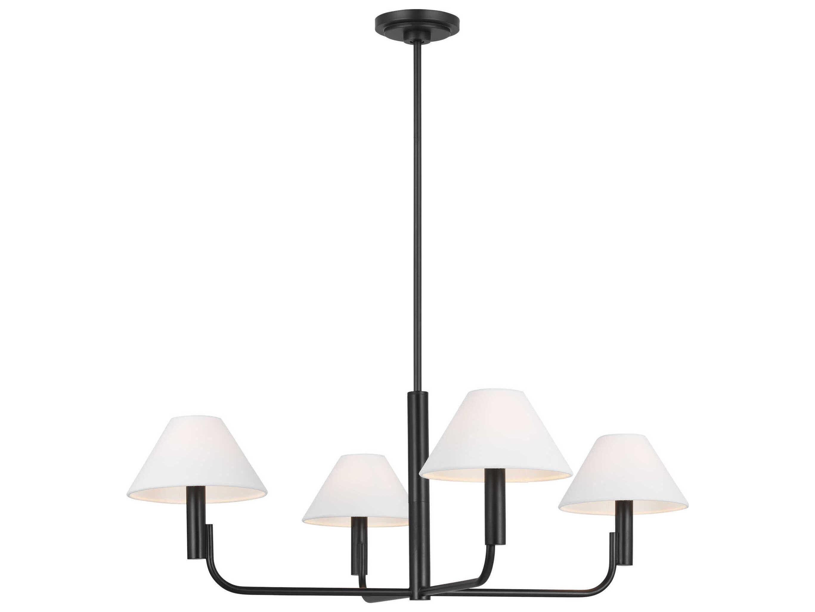 Visual Comfort Studio Colfax 4-Light Aged Iron Black Chandelier