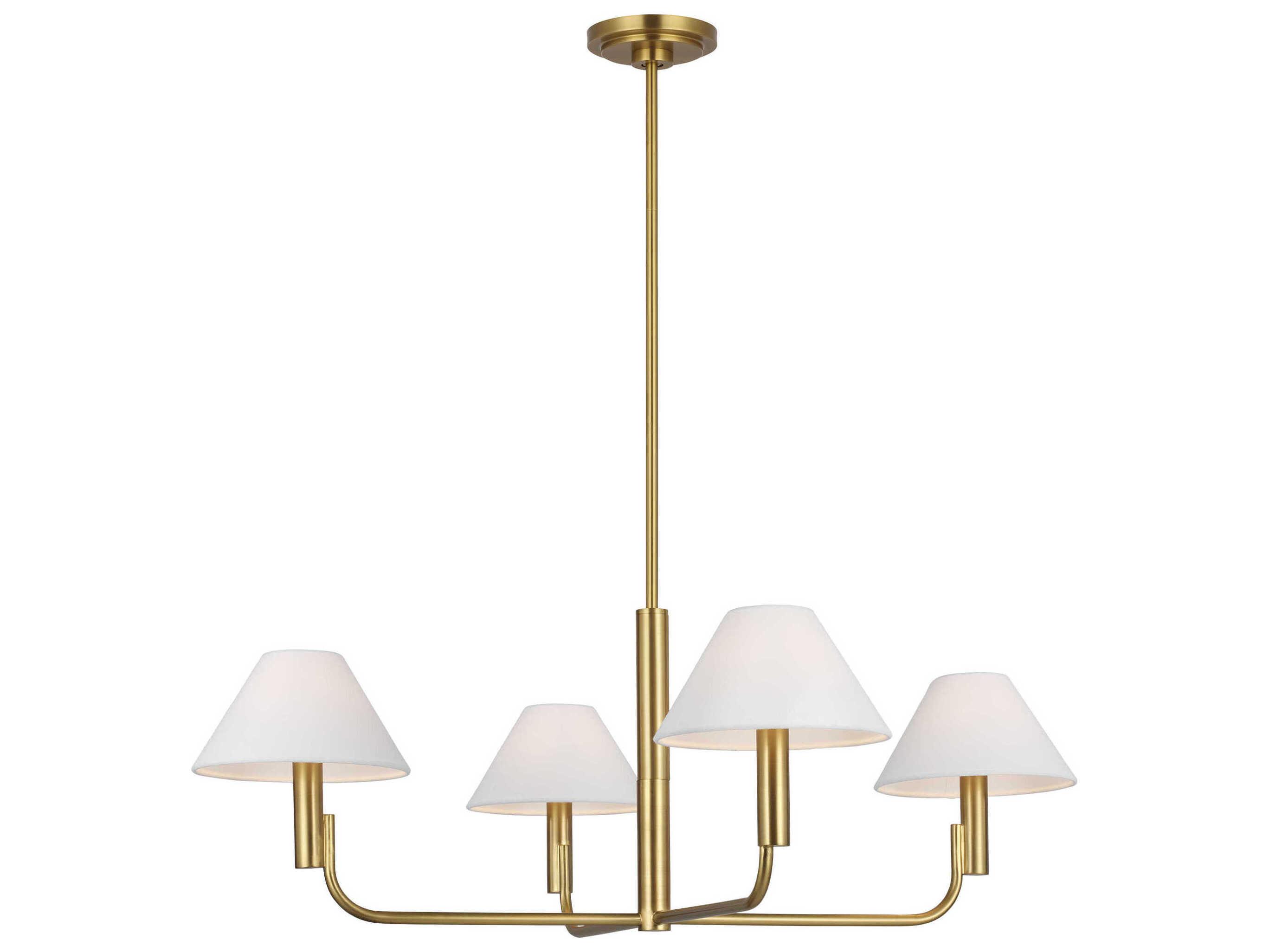 Visual Comfort Studio Colfax 4-Light Burnished Brass Chandelier