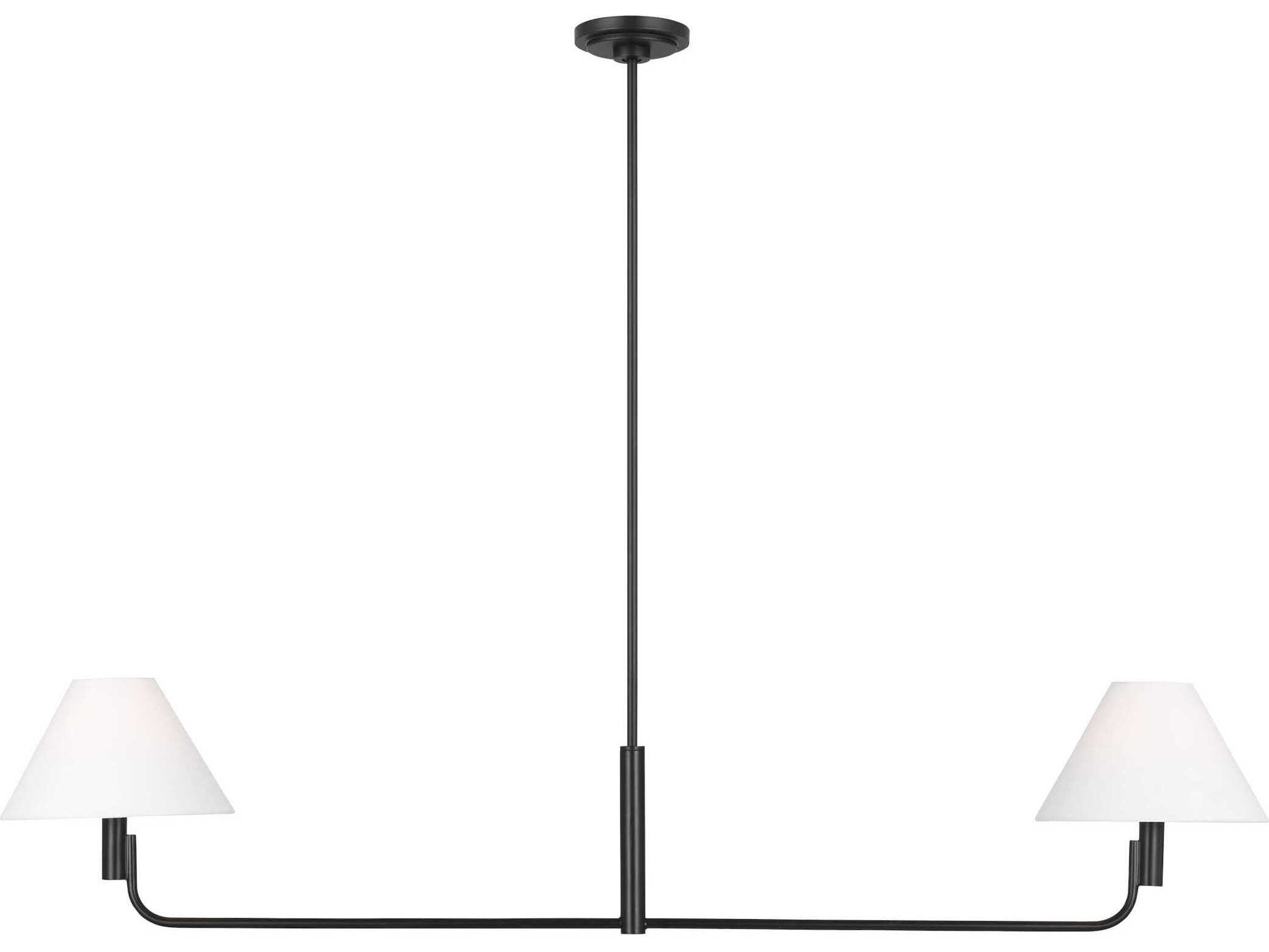 Visual Comfort Studio Colfax 2-Light Aged Iron Black Linear Island Pendant