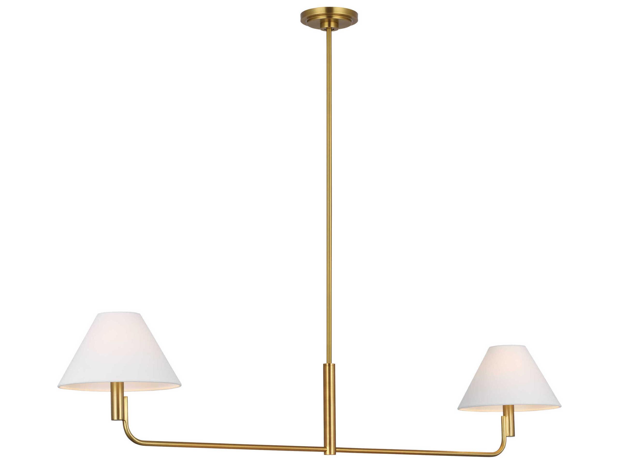 Visual Comfort Studio Colfax 2-Light Burnished Brass Linear Island Pendant
