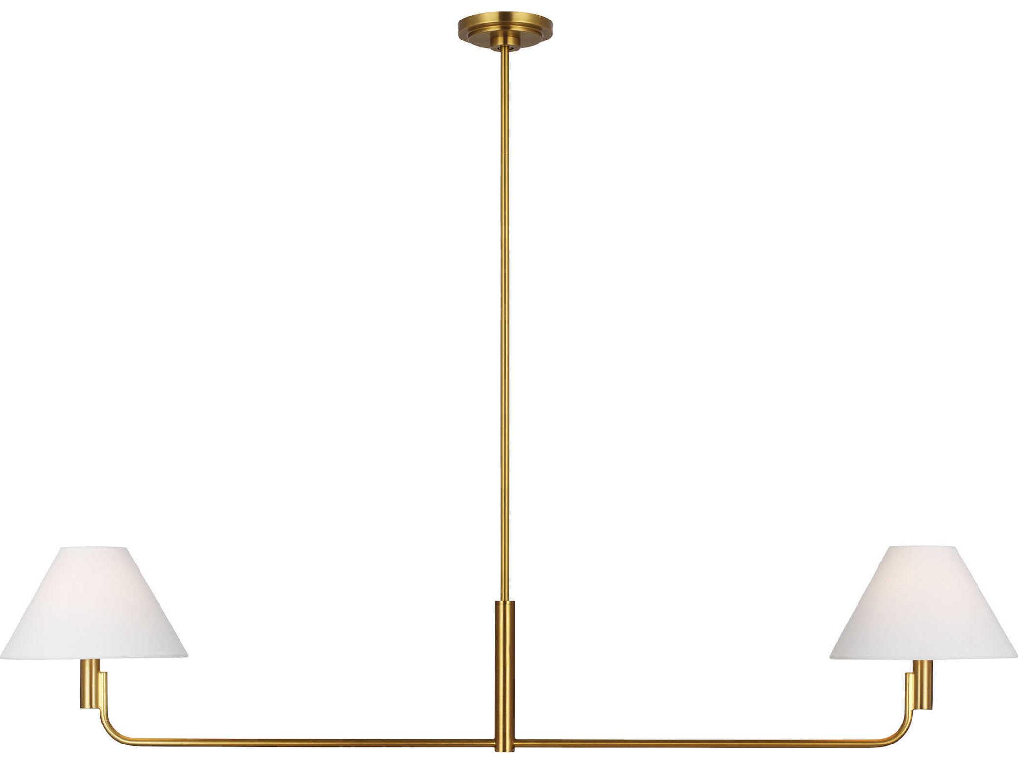 Visual Comfort Studio Colfax 2-Light Burnished Brass Linear Island Pendant