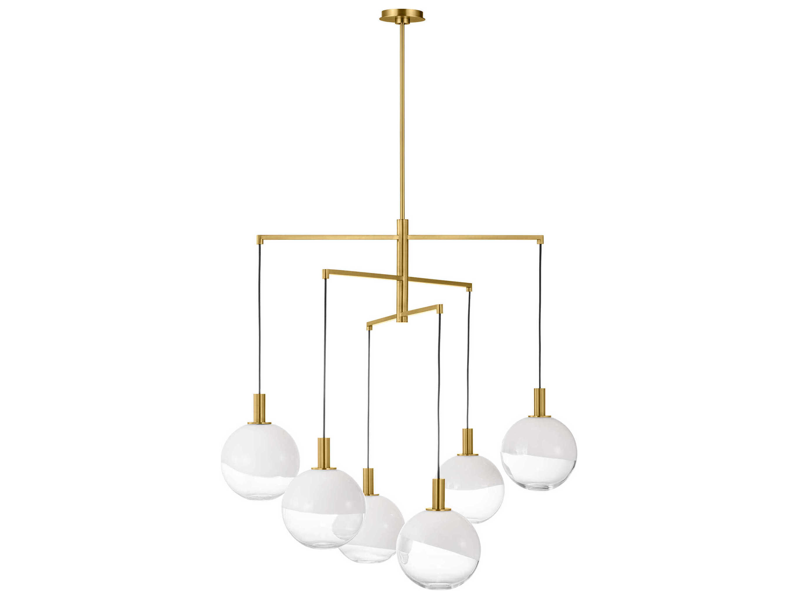 Visual Comfort Studio Torian 6-Light Burnished Brass Globe Chandelier