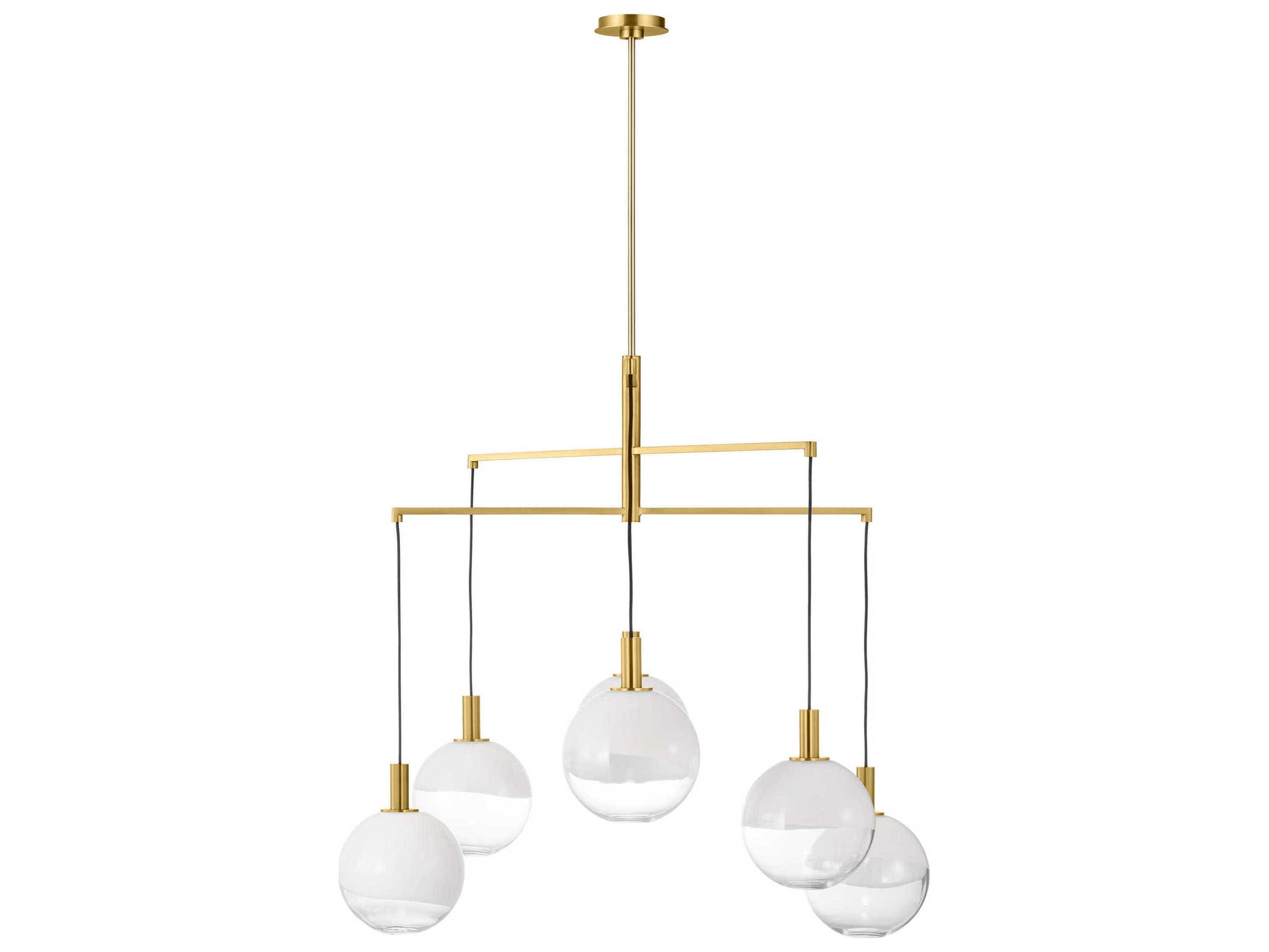 Visual Comfort Studio Torian 6-Light Burnished Brass Globe Chandelier