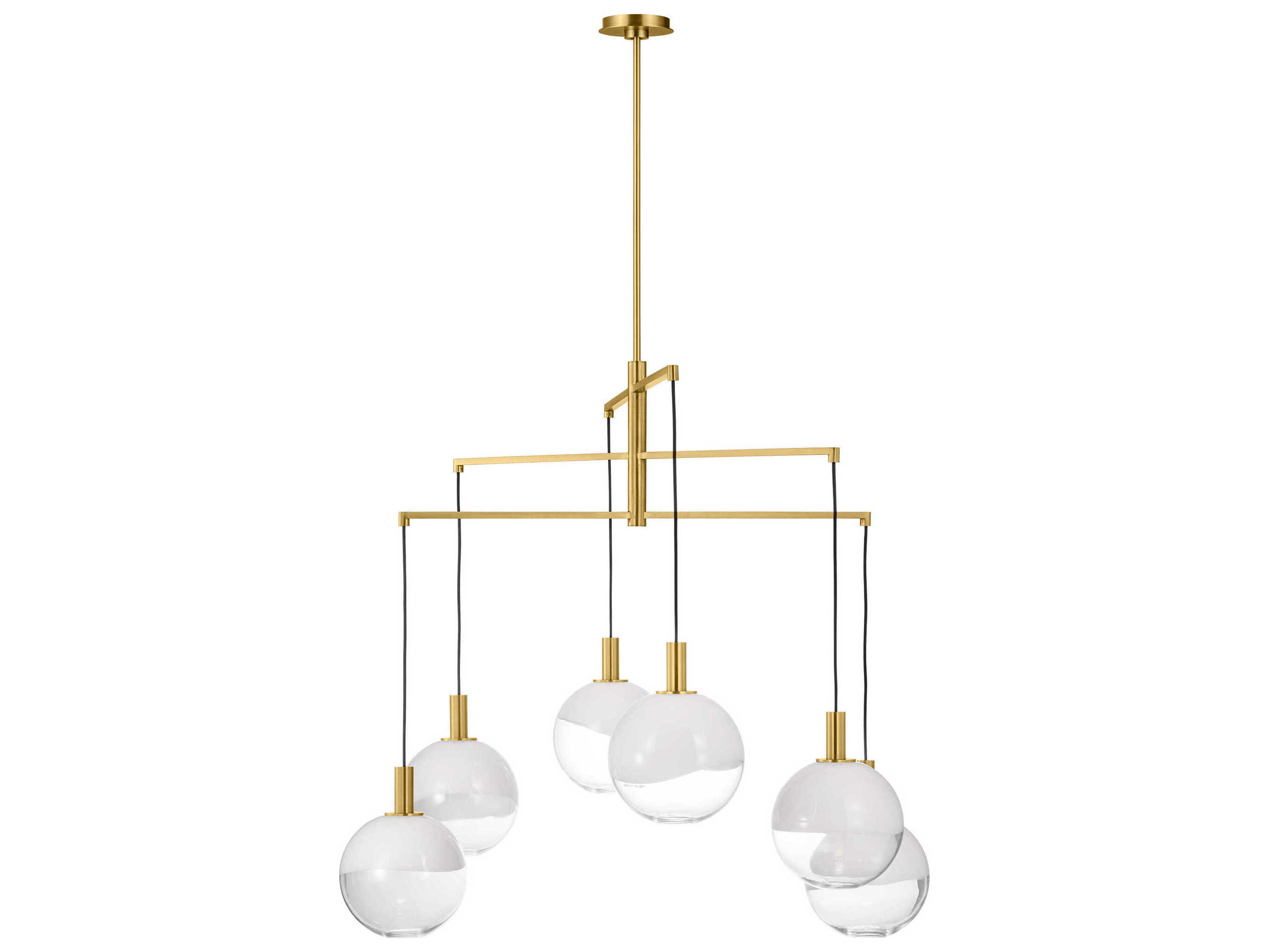 Visual Comfort Studio Torian 6-Light Burnished Brass Globe Chandelier