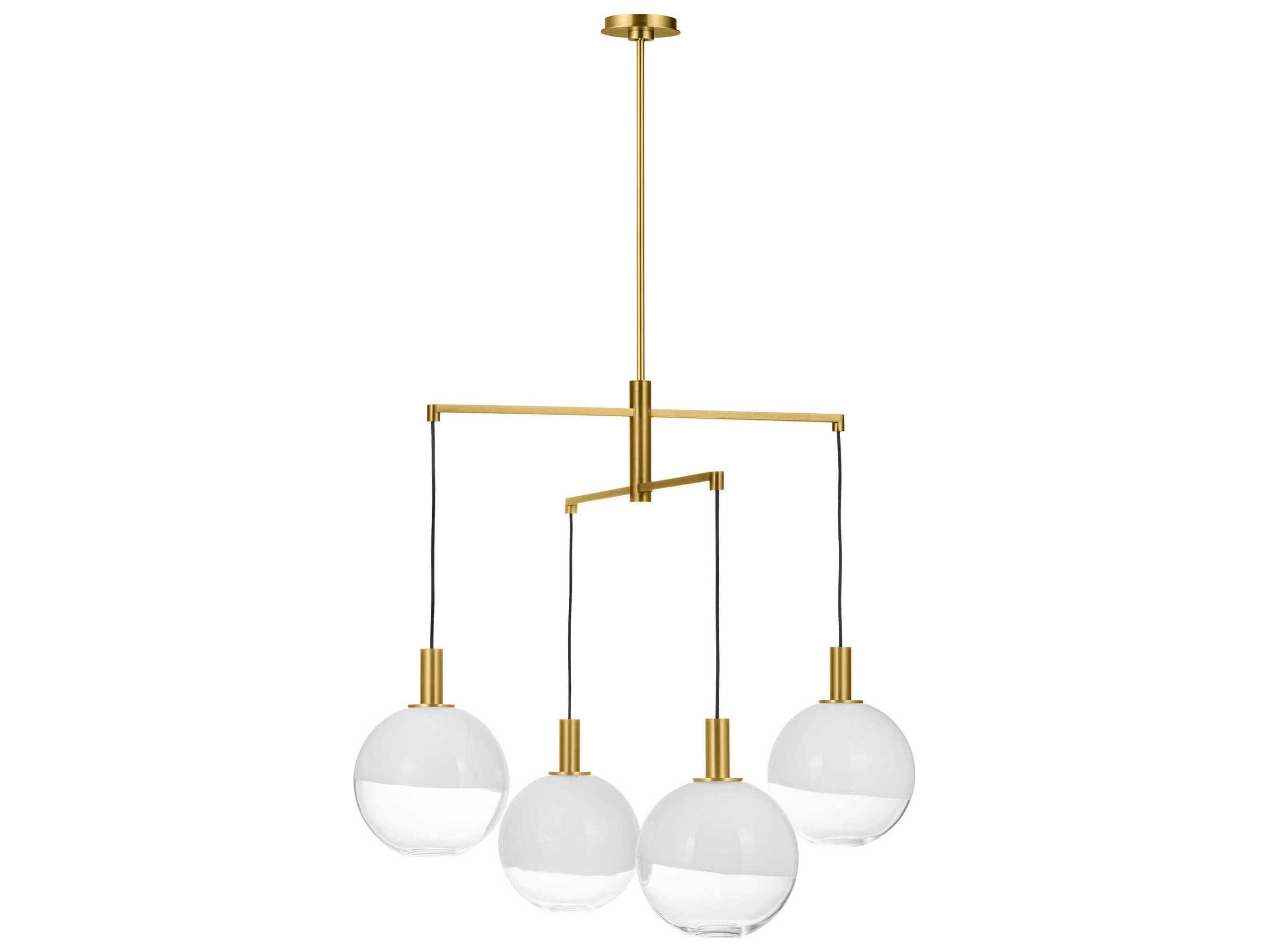 Visual Comfort Studio Torian 4-Light Burnished Brass Globe Chandelier