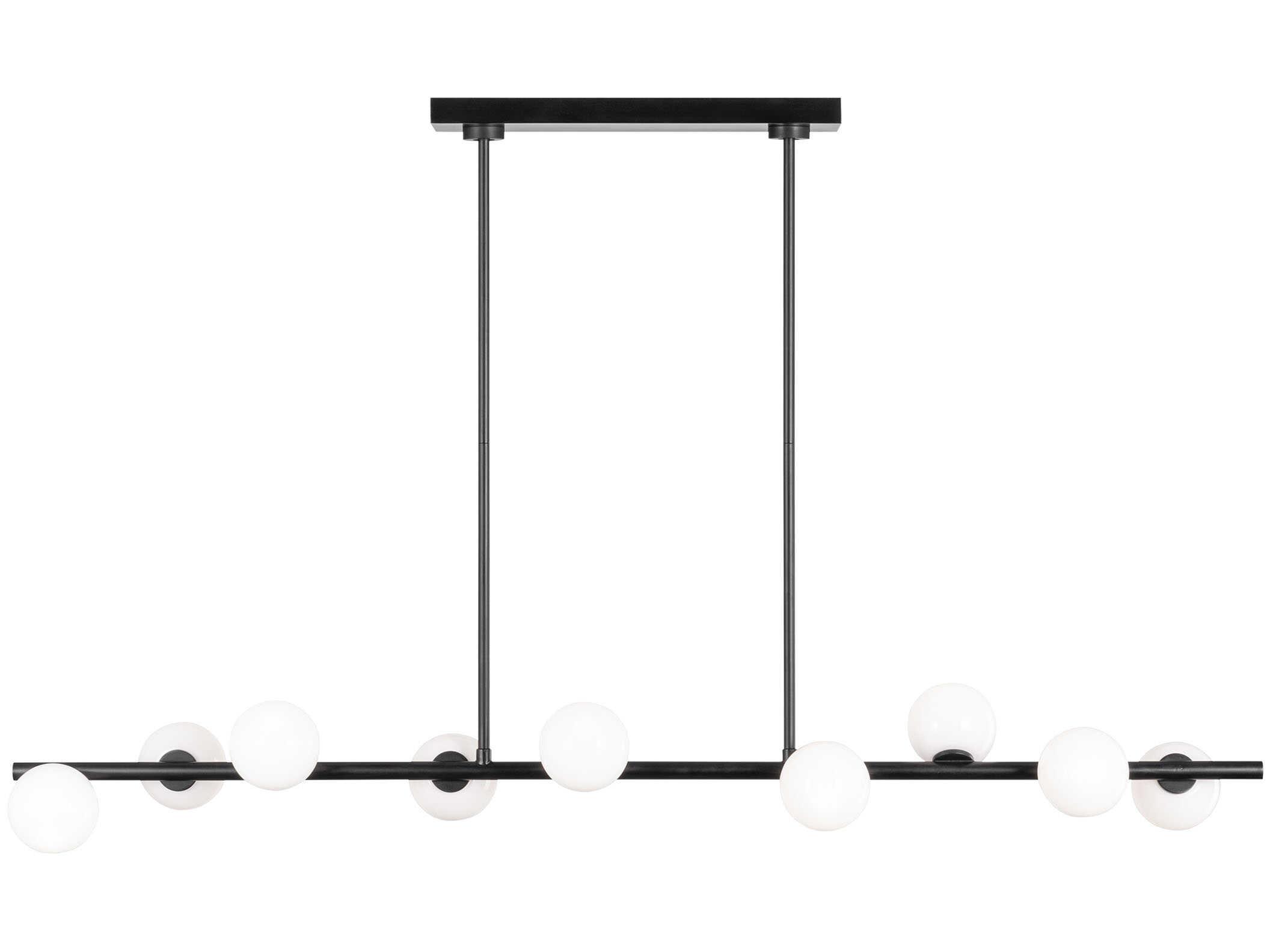 Visual Comfort Studio Altair 9-Light Aged Iron Black Linear Island Pendant