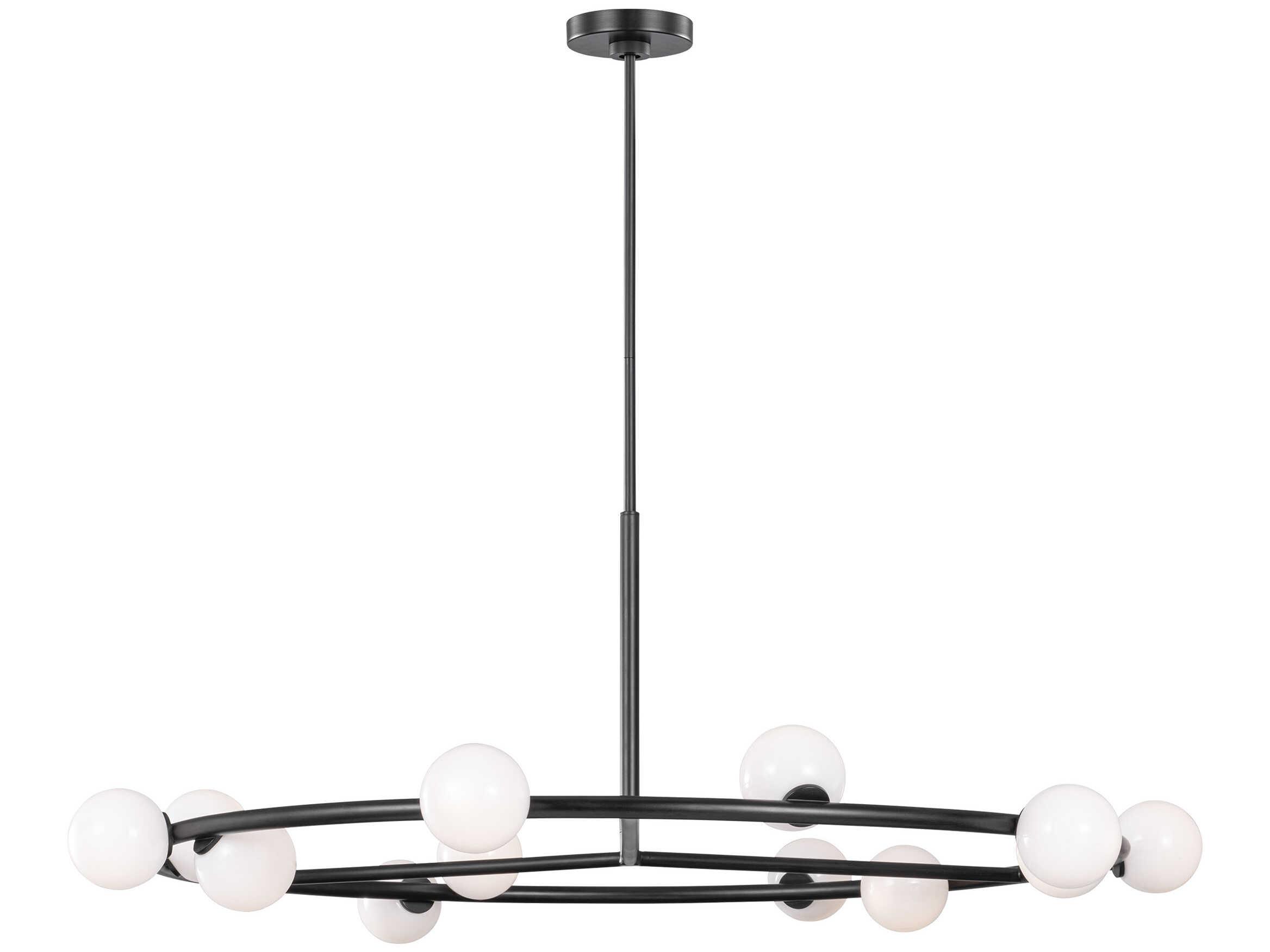 Visual Comfort Studio Altair 12-Light Aged Iron Black Round Chandelier