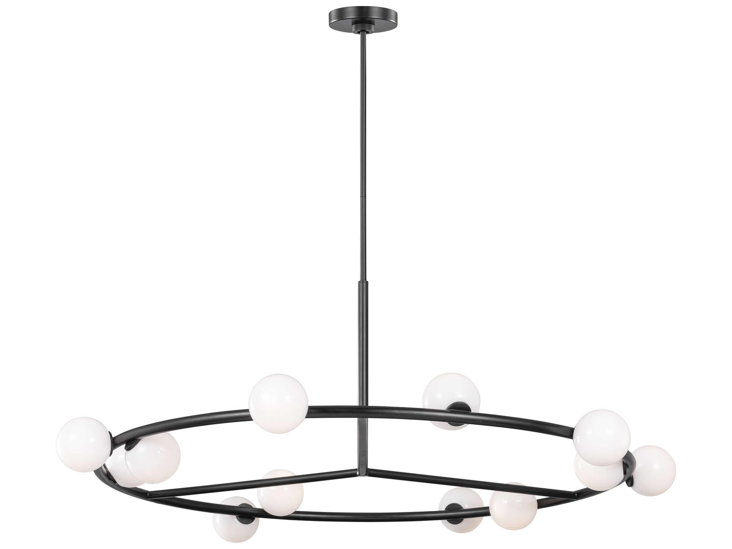 Visual Comfort Studio Altair 12-Light Aged Iron Black Round Chandelier