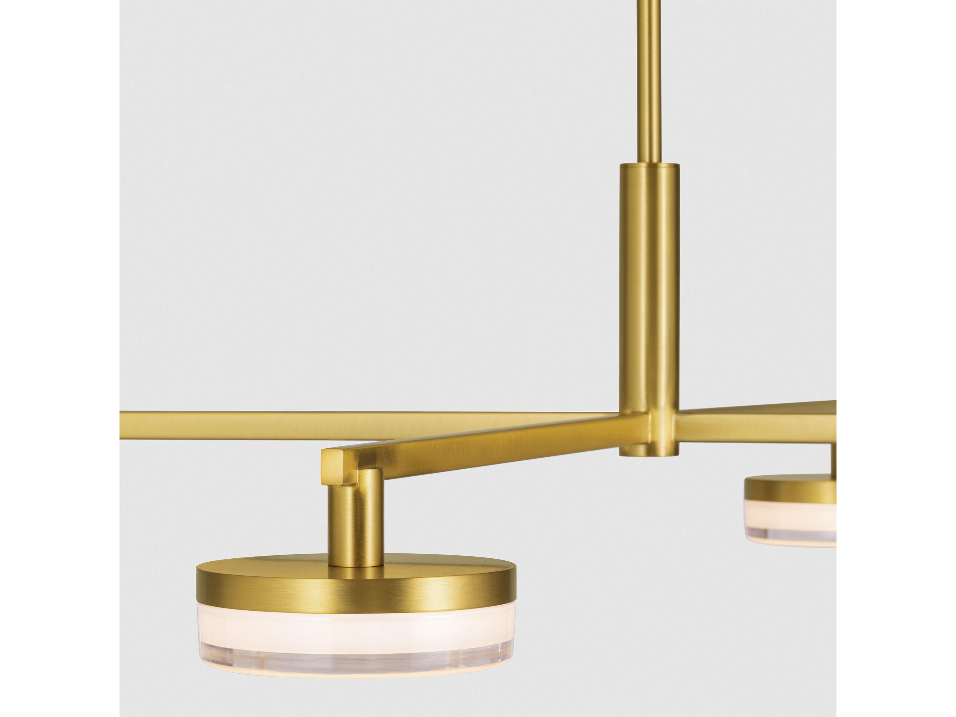 Visual Comfort Studio Khan 4-Light Burnished Brass Linear Chandelier