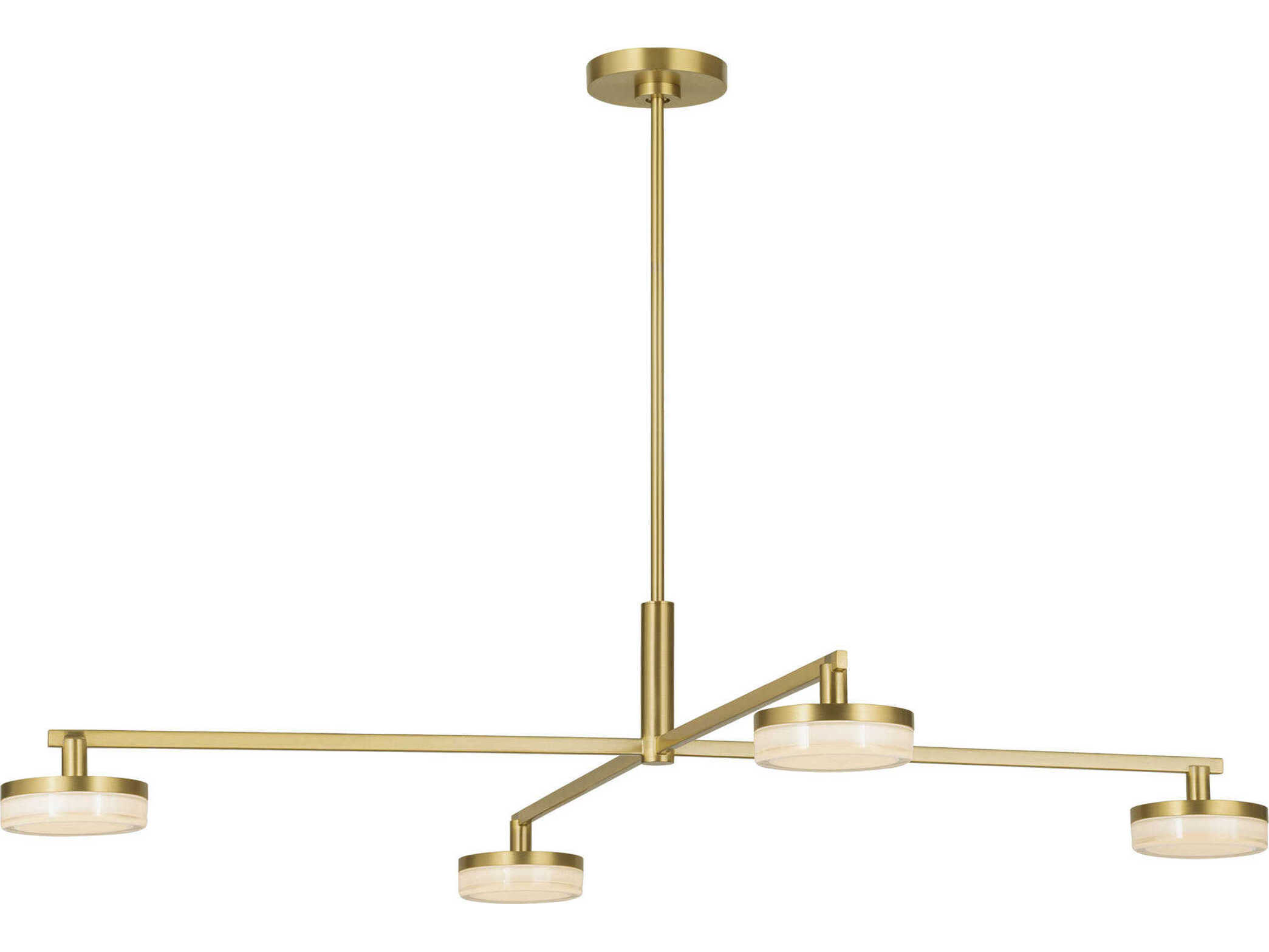 Visual Comfort Studio Khan 4-Light Burnished Brass Linear Chandelier