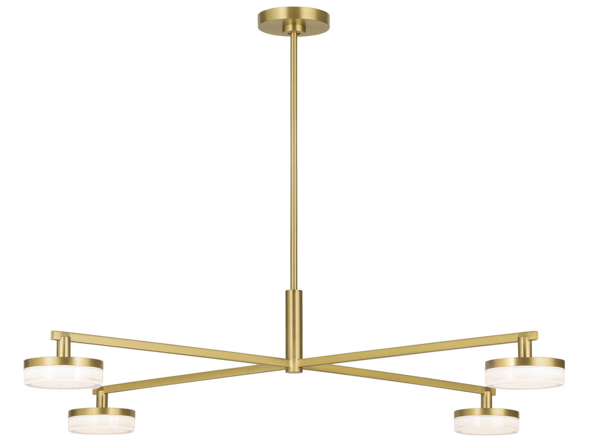 Visual Comfort Studio Khan 4-Light Burnished Brass Linear Chandelier