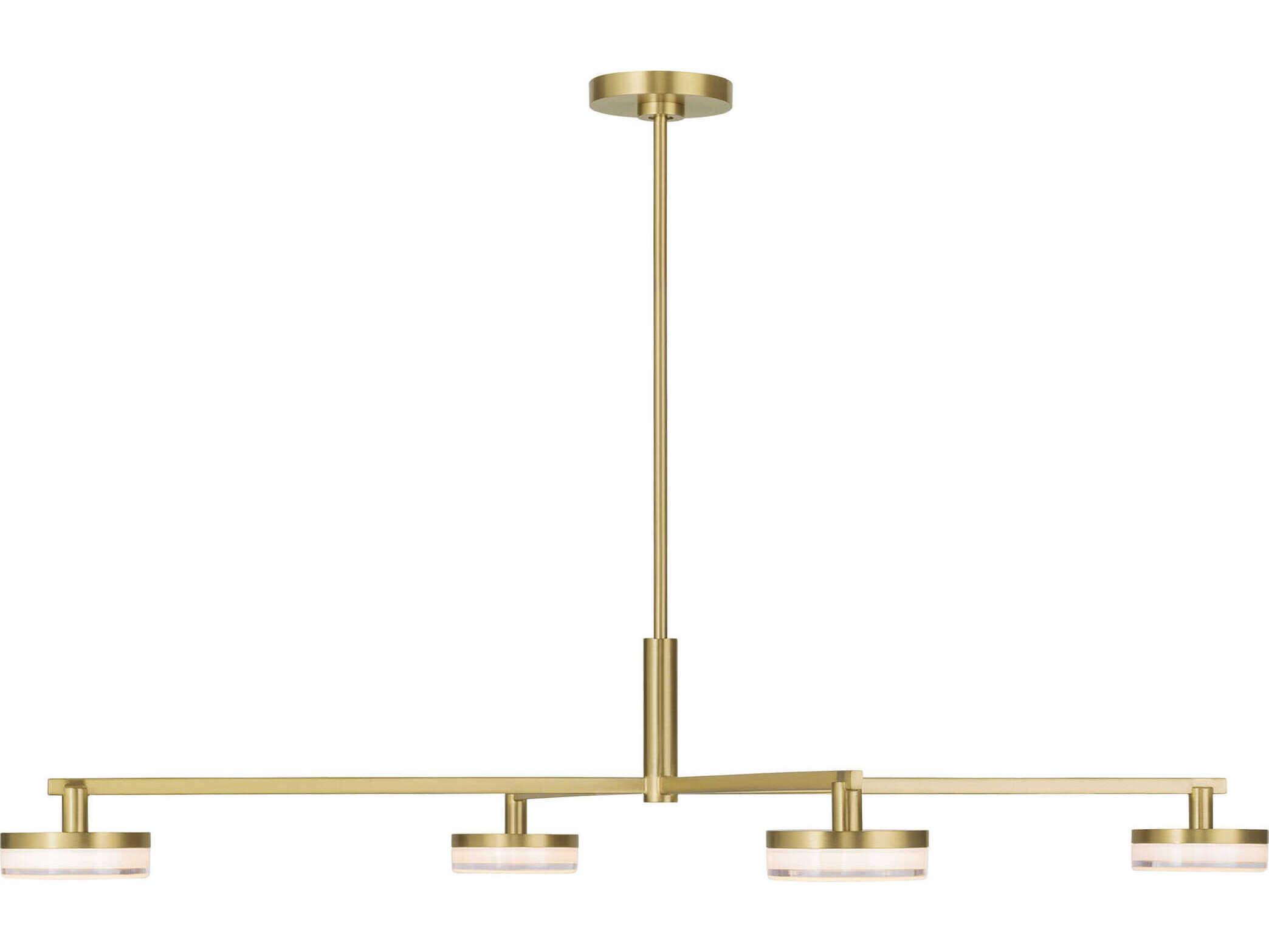 Visual Comfort Studio Khan 4-Light Burnished Brass Linear Chandelier