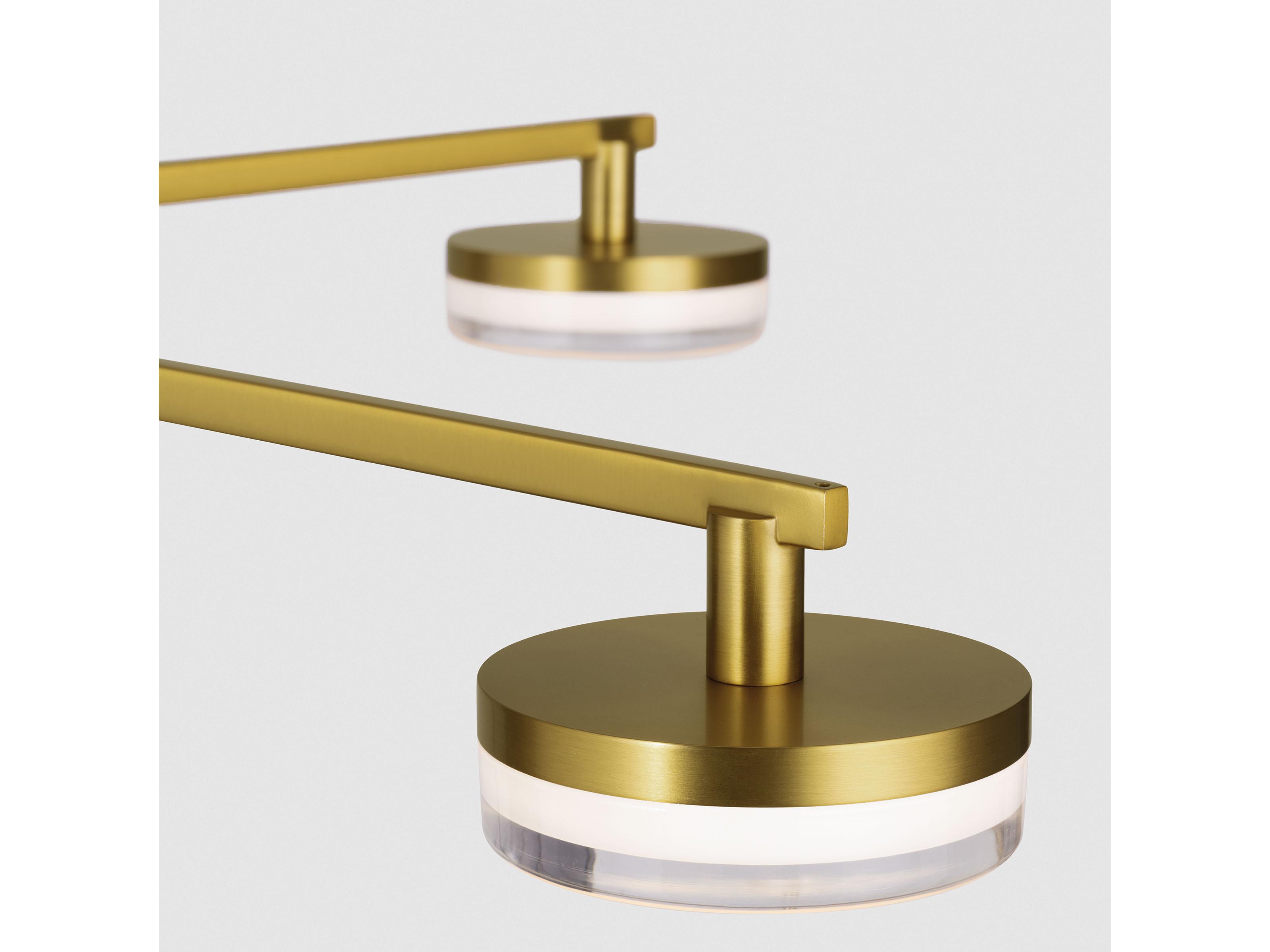 Visual Comfort Studio Khan 4-Light Burnished Brass Linear Chandelier