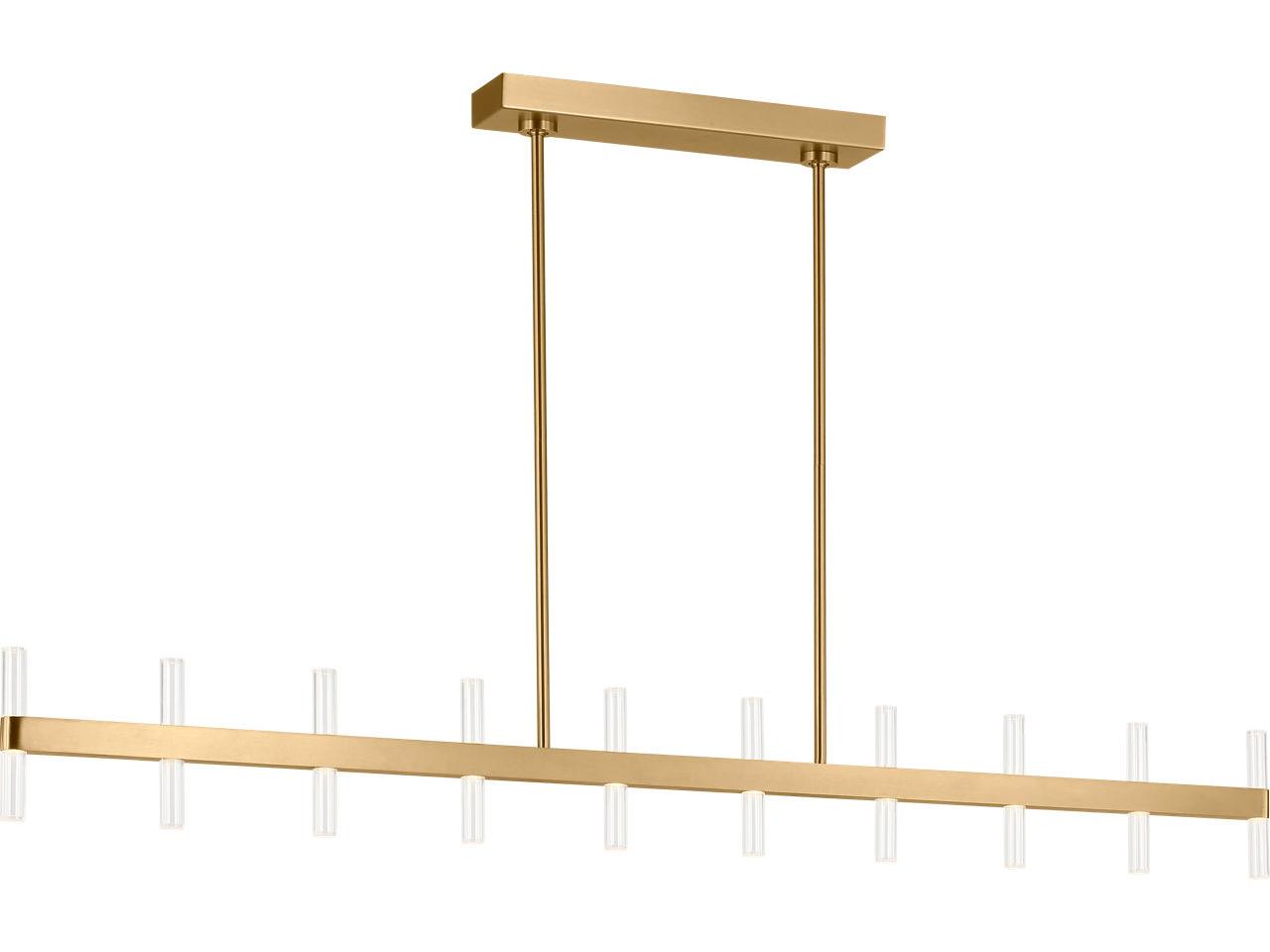 Visual Comfort Studio Silas Burnished Brass Linear Island Pendant