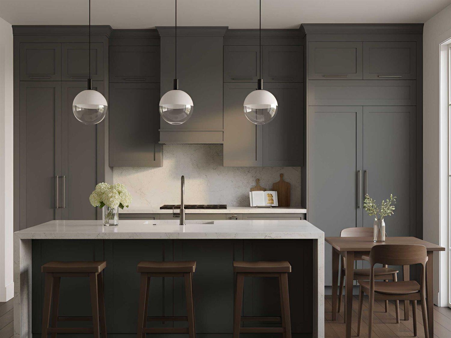 Visual Comfort Studio Torian 1-Light Aged Iron Black Globe Mini Pendant