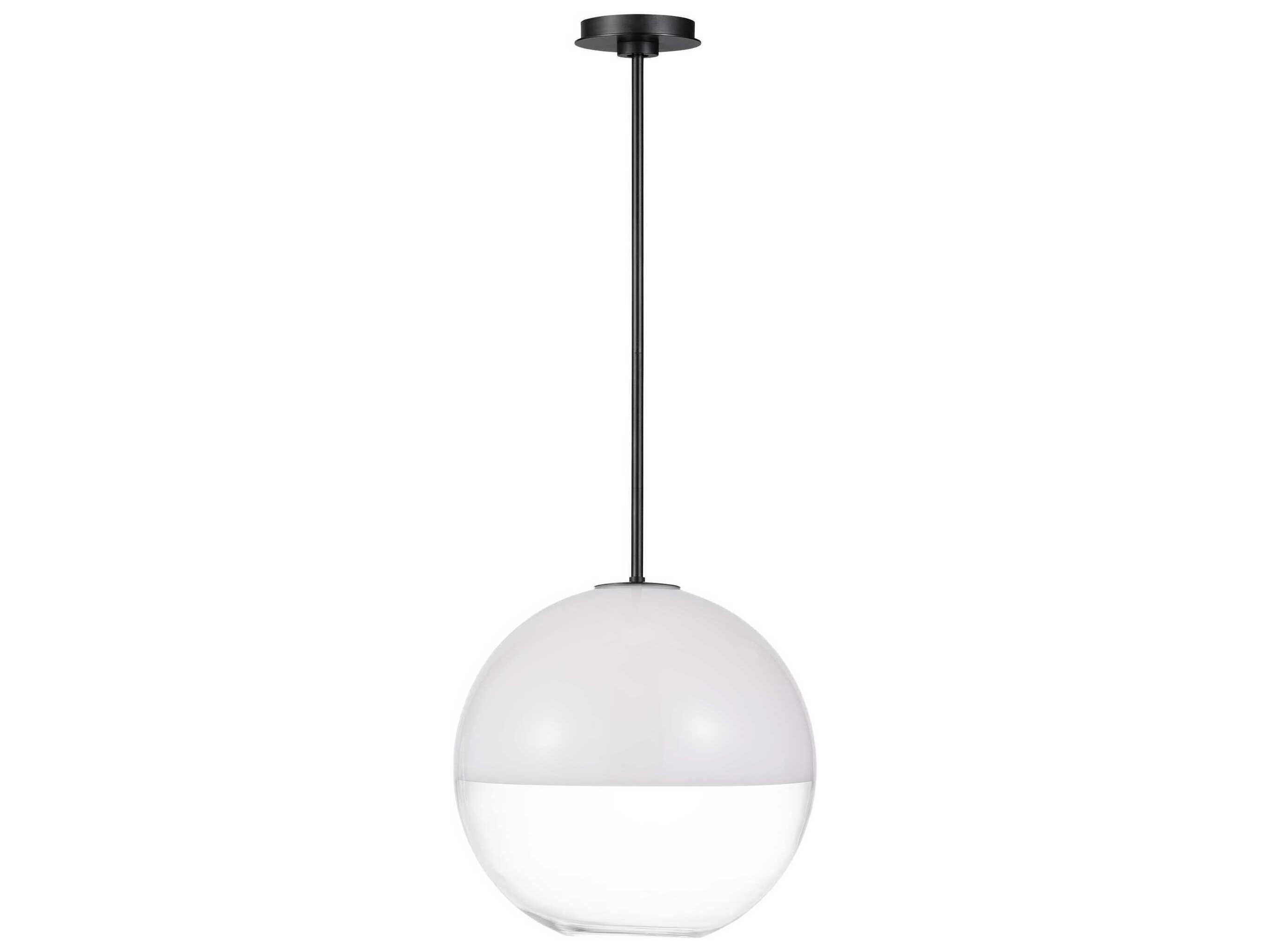 Visual Comfort Studio Torian 1-Light Aged Iron Black Globe Pendant