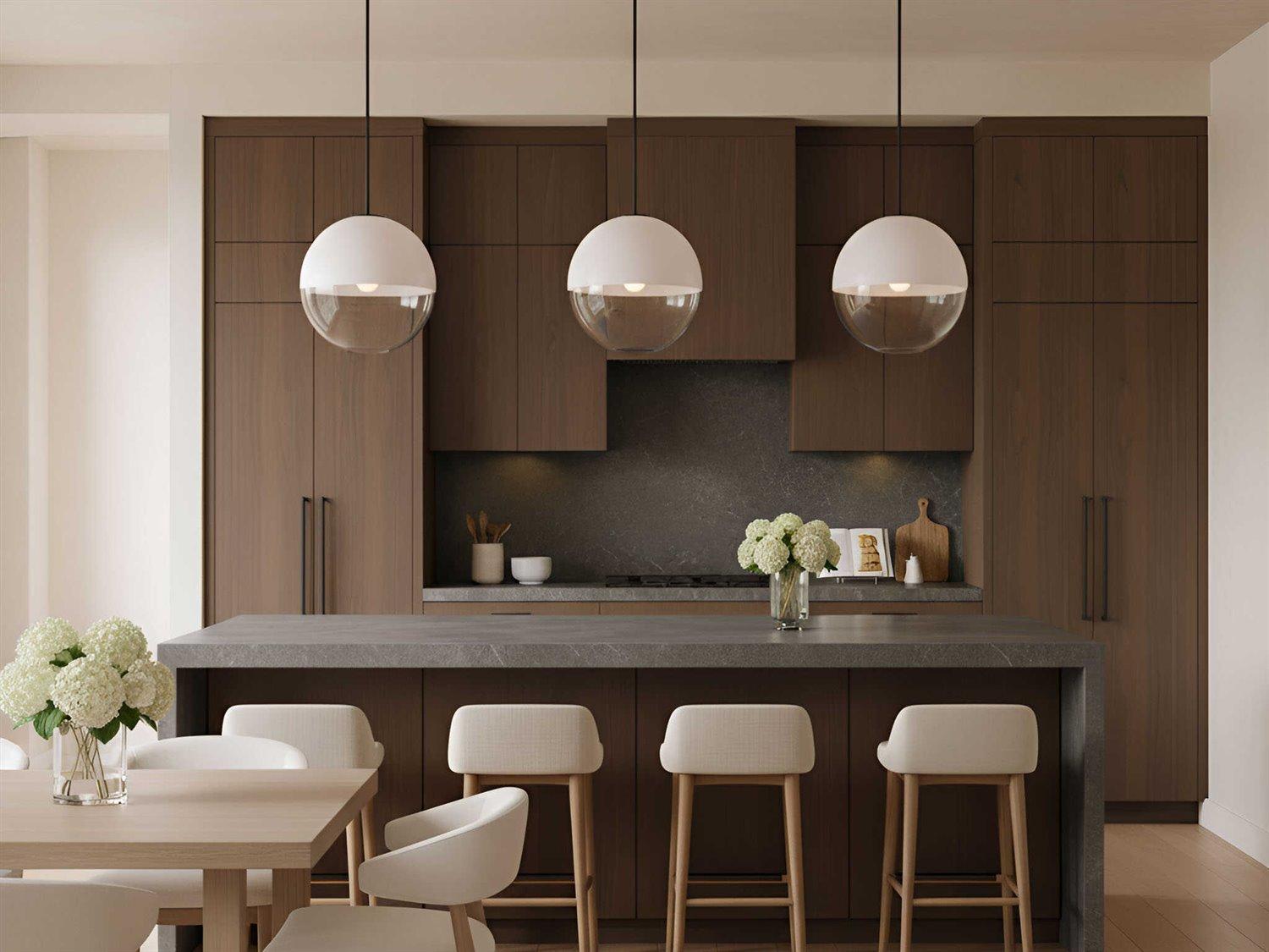 Visual Comfort Studio Torian 1-Light Aged Iron Black Globe Pendant