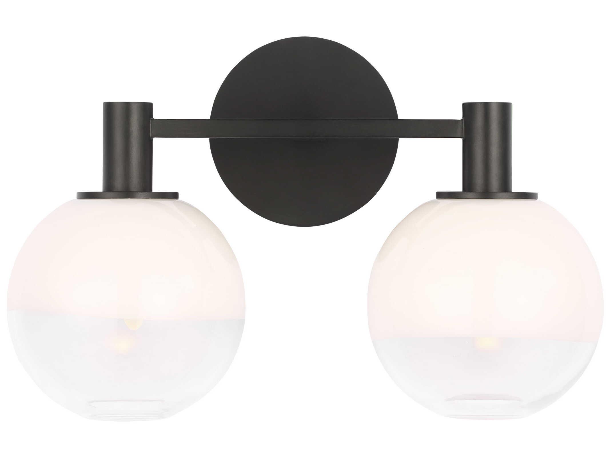 Visual Comfort Studio Torian 2-Light Aged Iron Black Vanity Light