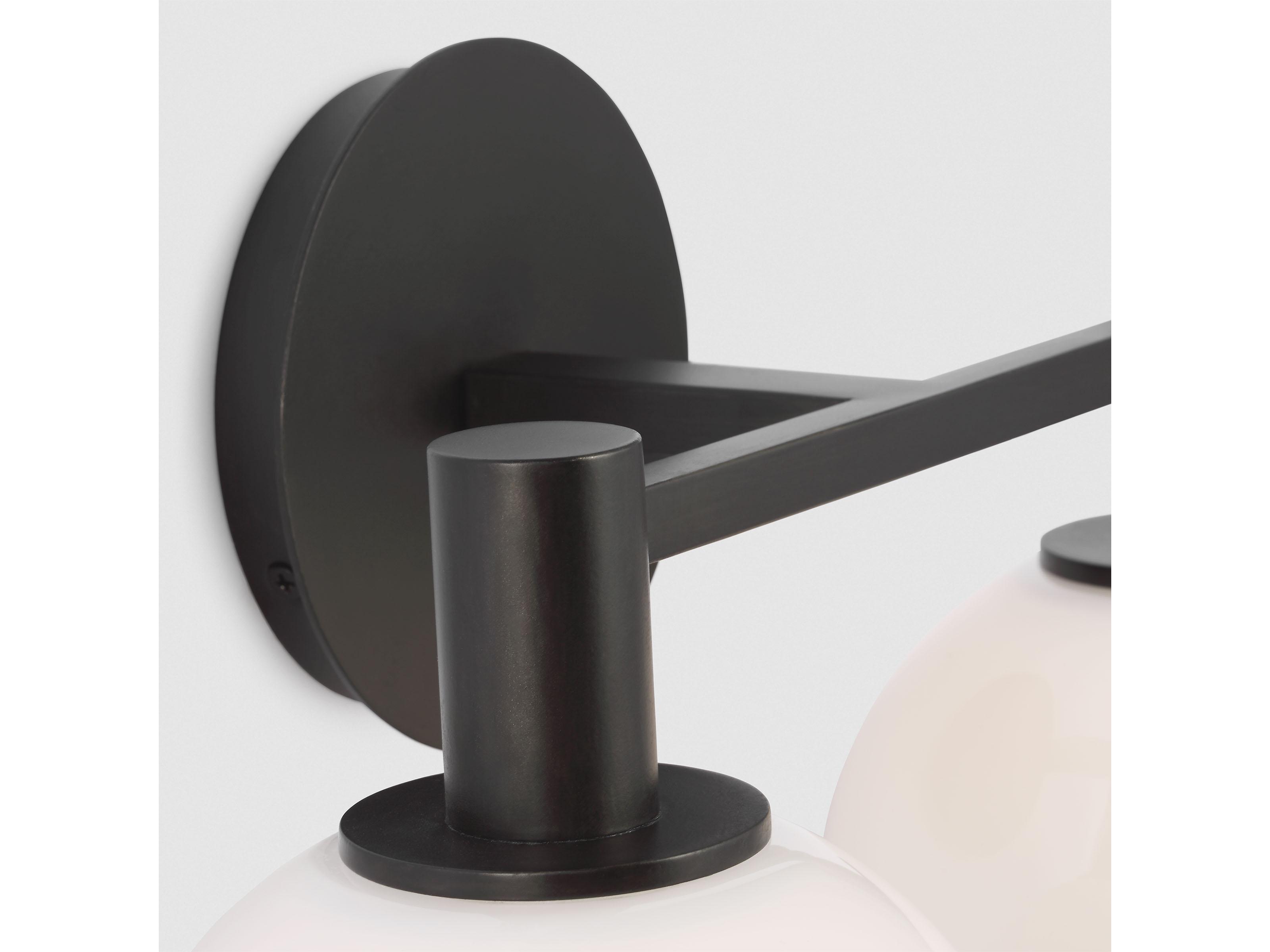 Visual Comfort Studio Torian 2-Light Aged Iron Black Vanity Light