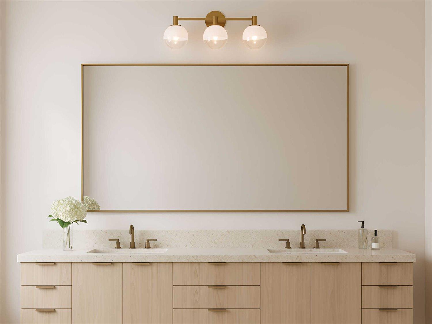 Visual Comfort Studio Torian 3-Light Burnished Brass Vanity Light