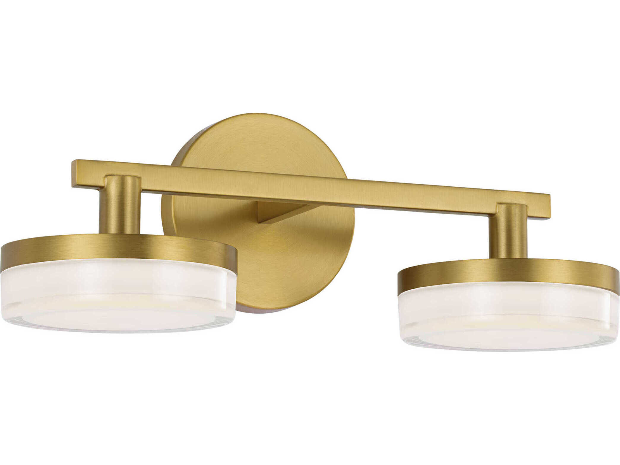 Visual Comfort Studio Khan 2-Light Burnished Brass Vanity Light