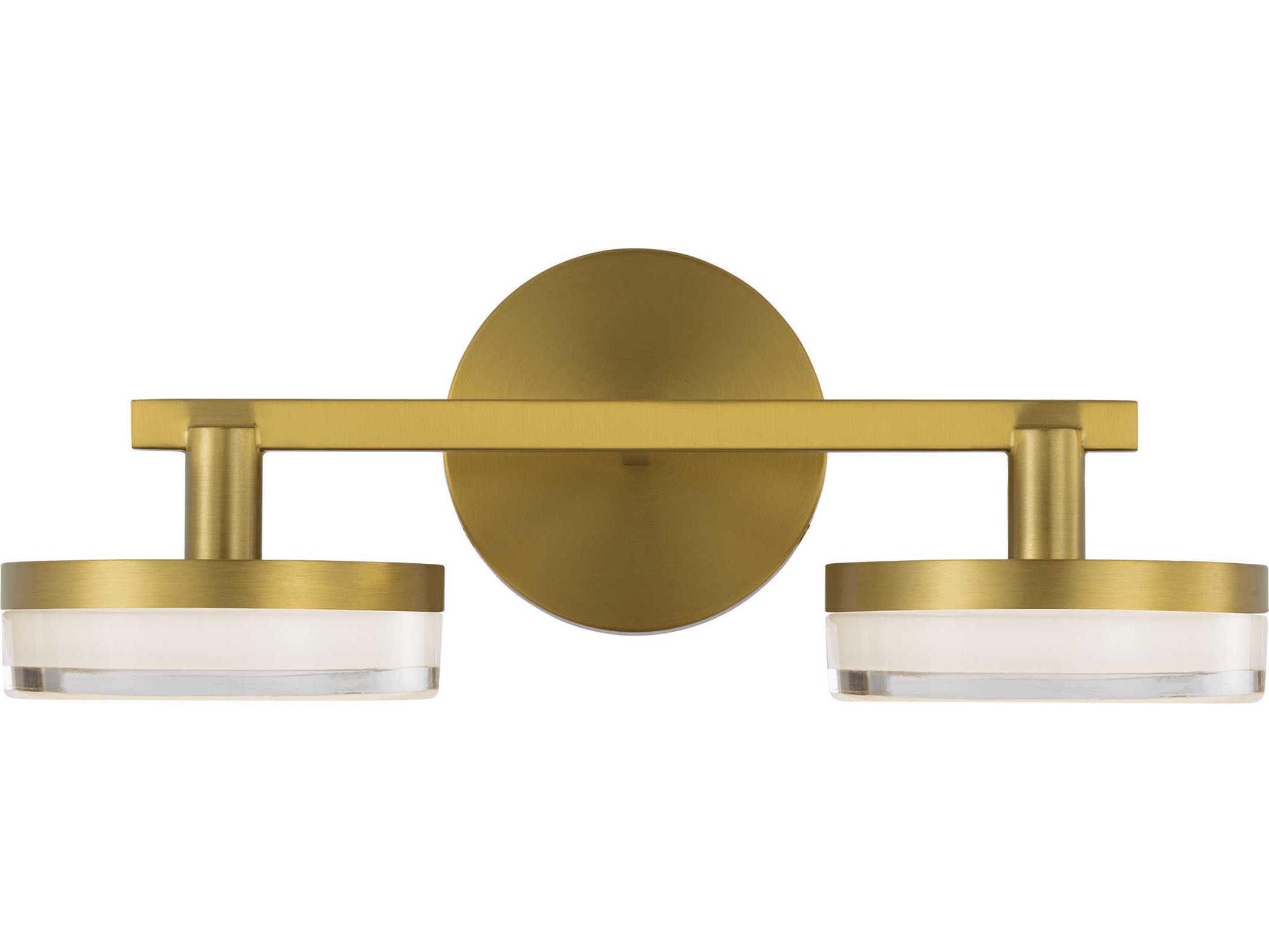Visual Comfort Studio Khan 2-Light Burnished Brass Vanity Light