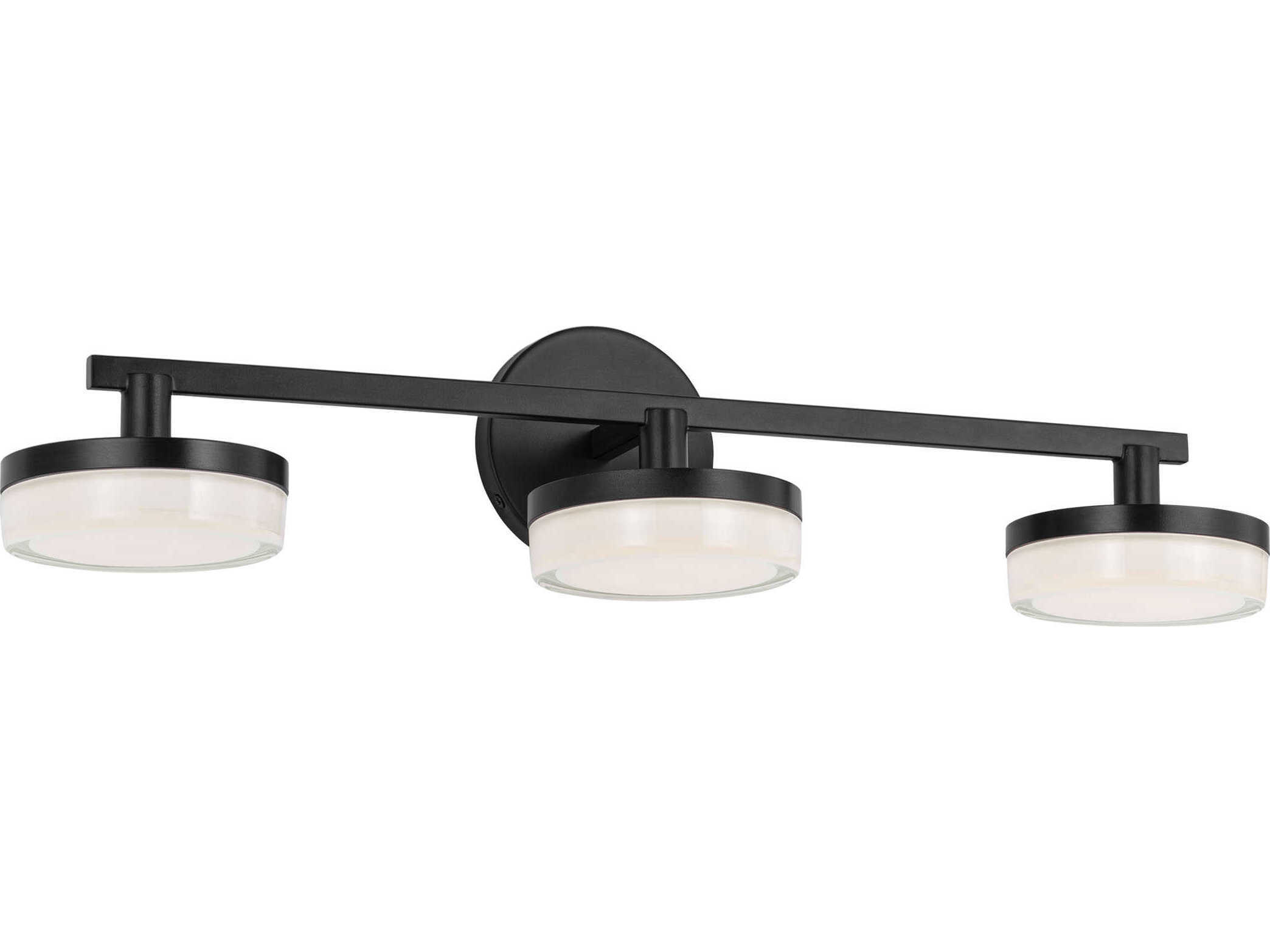 Visual Comfort Studio Khan 3-Light Aged Iron Black Vanity Light